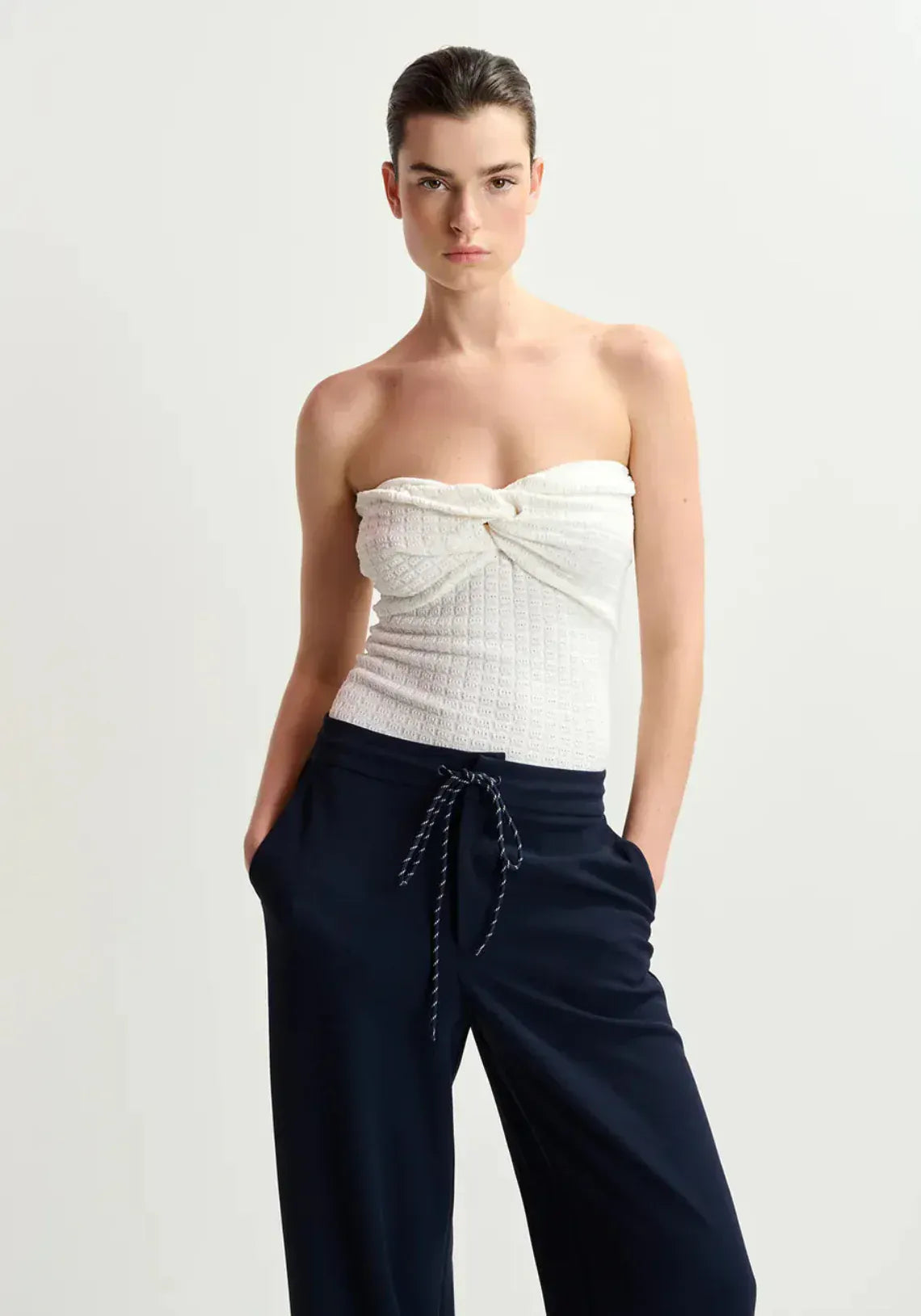 Holo Knitted Top Off White