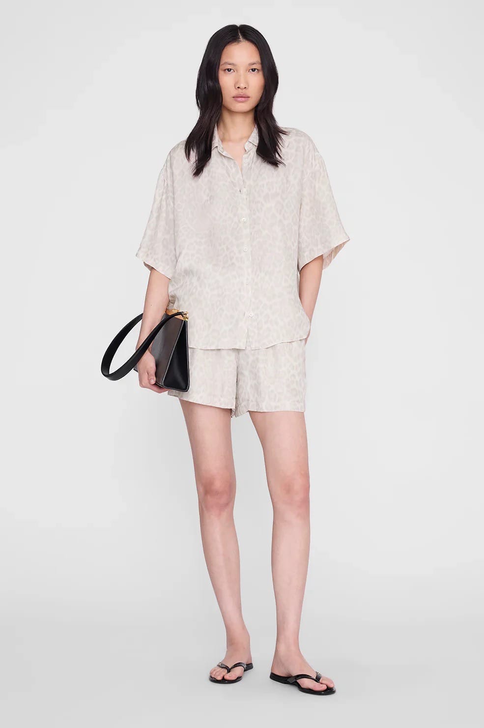 Anine Bing Kam Short White Leopard