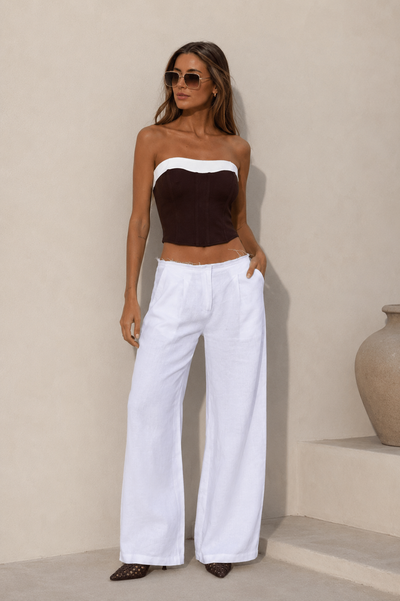 Chosen By Tuchuzy Linen Raw Low Rise Pants