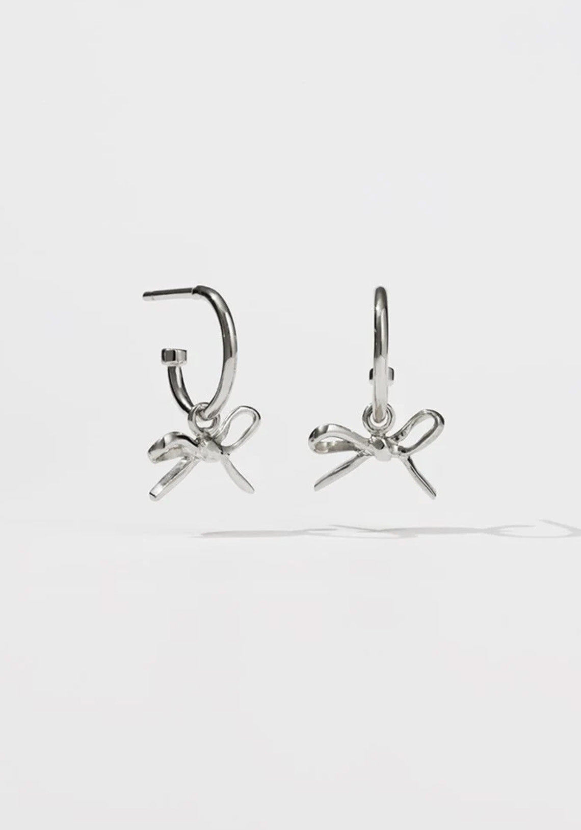 Bow Signature Hoop Earrings Sterling Silver