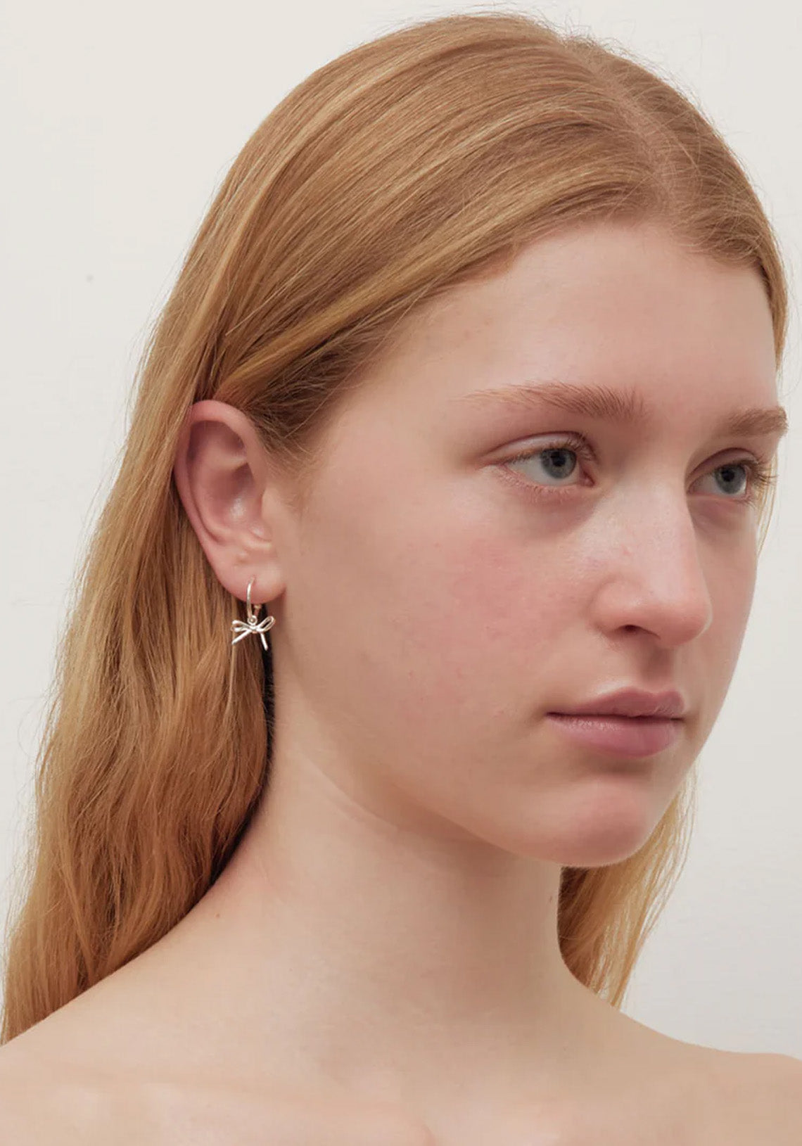 Bow Signature Hoop Earrings Sterling Silver