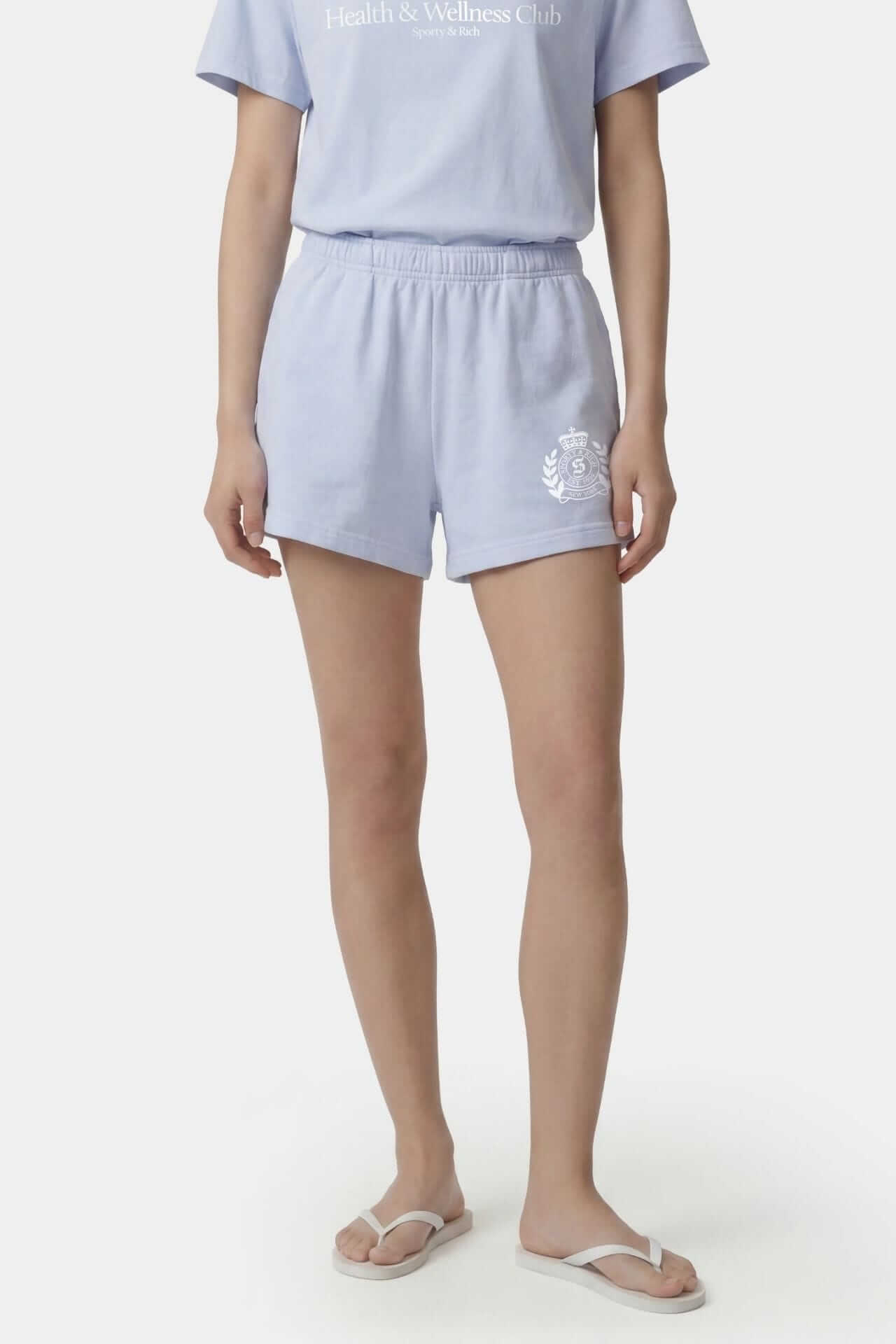 Sporty & Rich NY Crest Disco Short Ciel