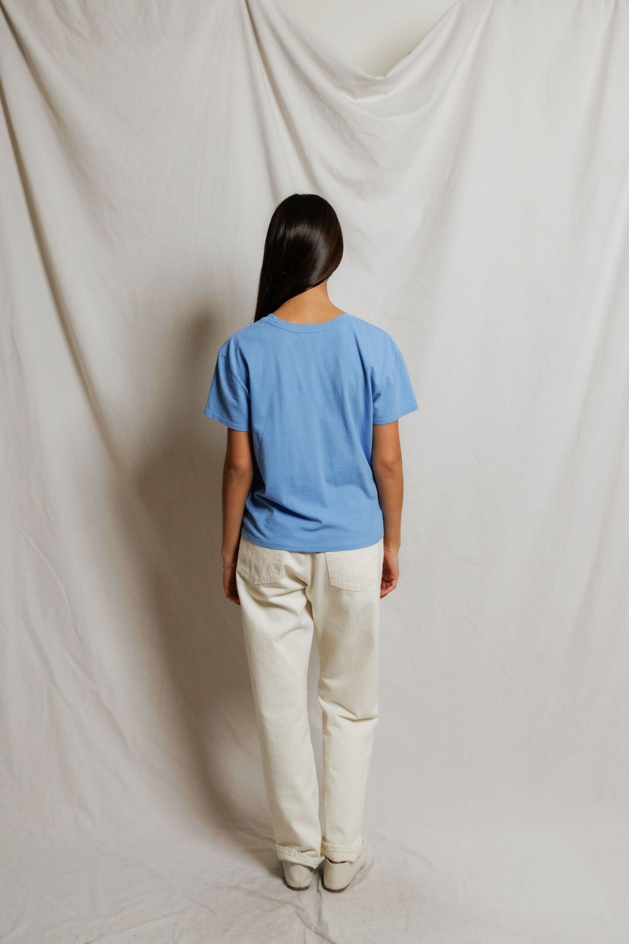 Perfectwhitetee Harley Boxy Crew Tee Pacific Blue