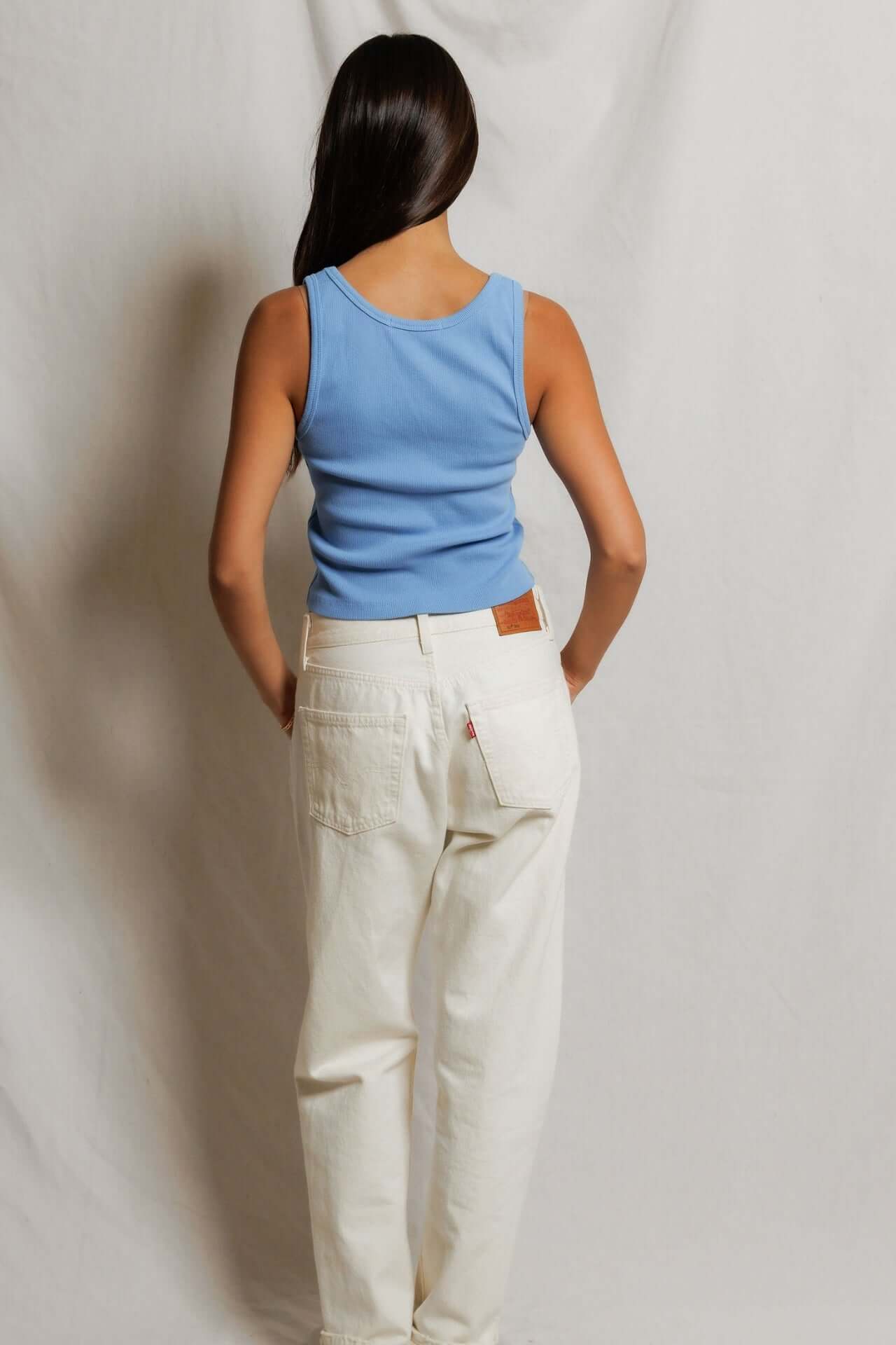 Perfectwhitetee Blondie Tank Pacific Blue