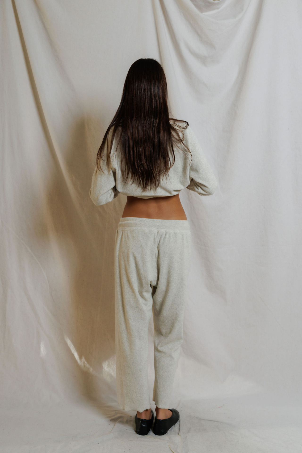 Perfectwhitetees Eliana Loop Terry Draw String Pant Oatmeal
