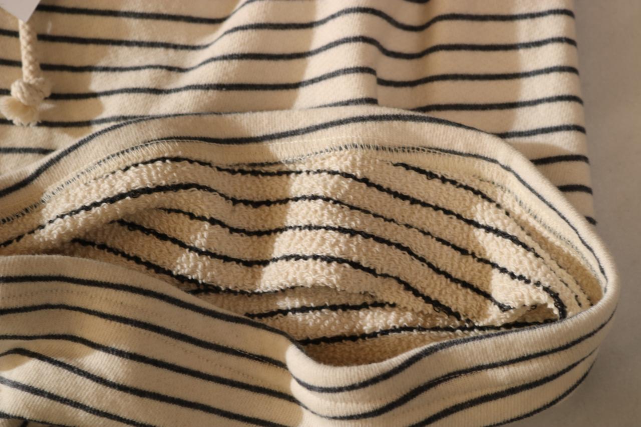 Bennie french terry stripe short Natural/Charcoal