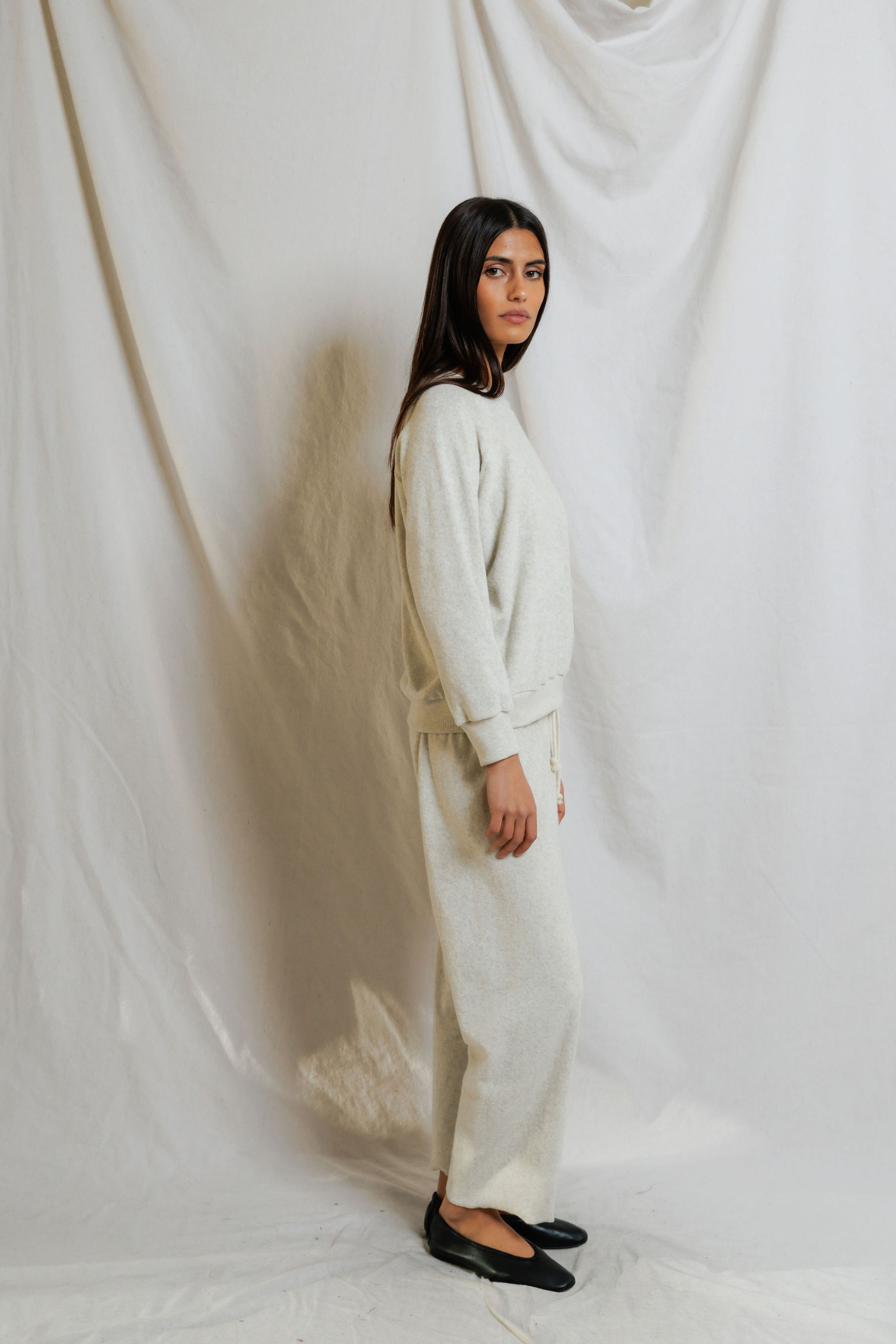 Perfectwhitetee Saylor Loop Terry Sweatshirt Oatmeal