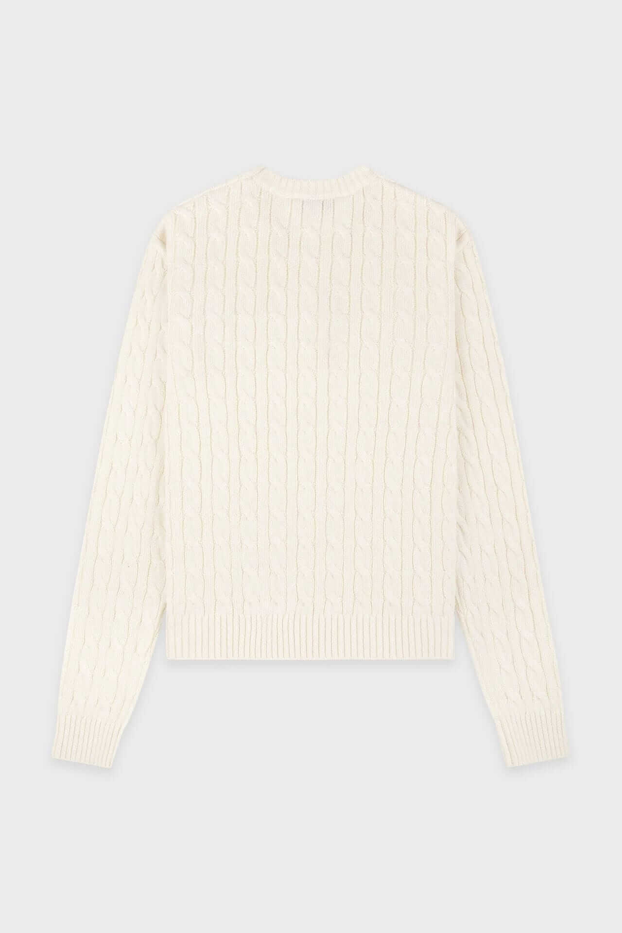 Sporty & Rich SRC Cable Knit Sweater Ecru
