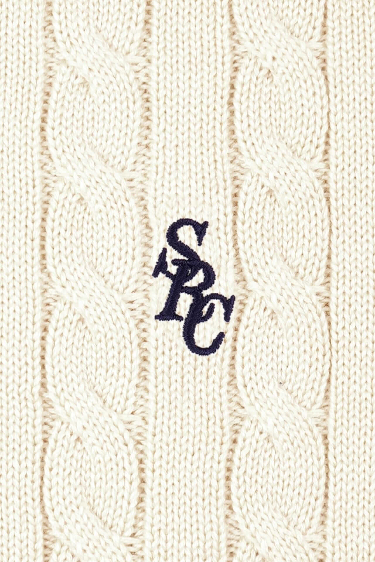 Sporty & Rich SRC Cable Knit Sweater Ecru