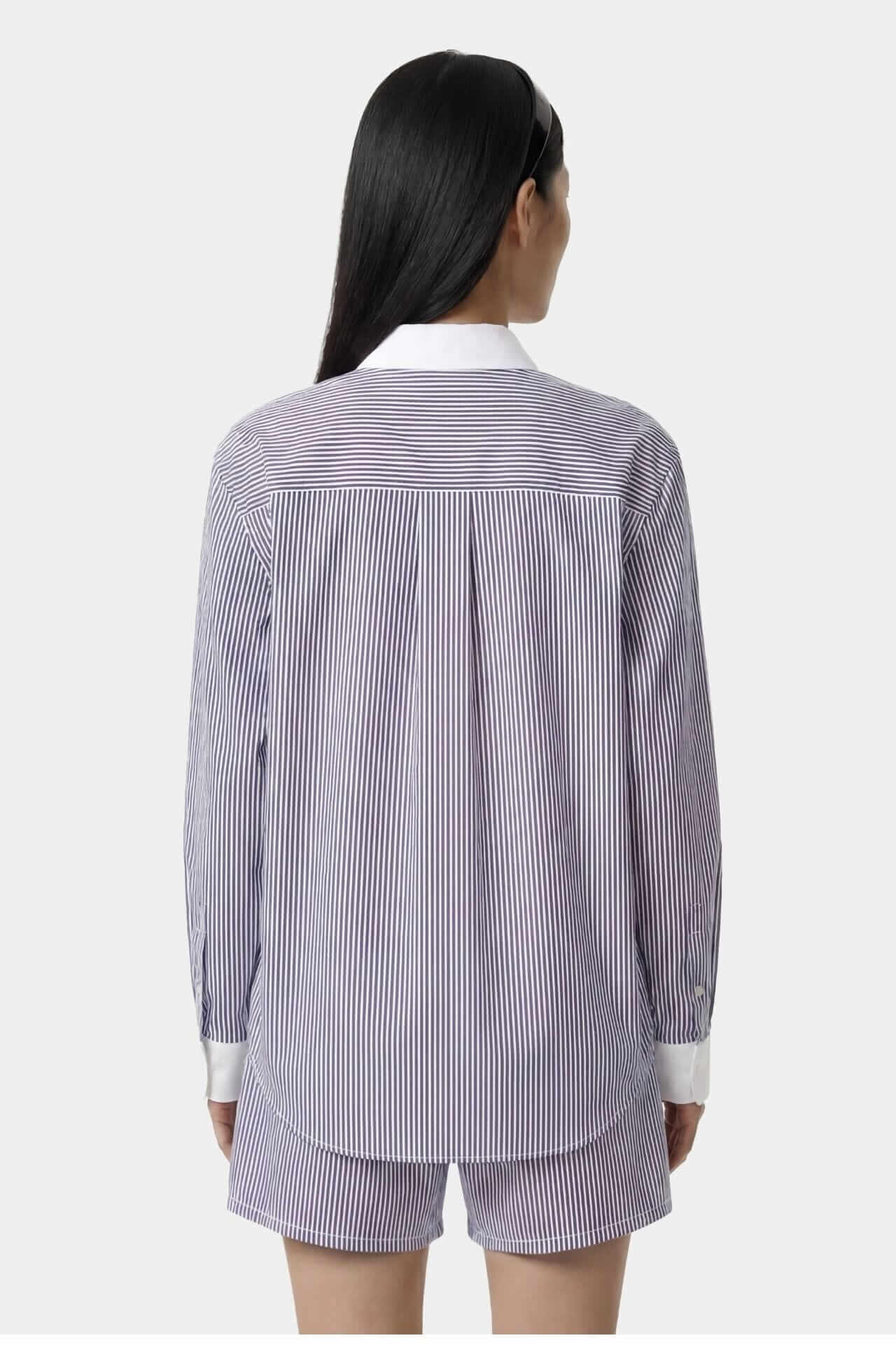 Sporty & Rich SRC Oversized Shirt Navy Stripe