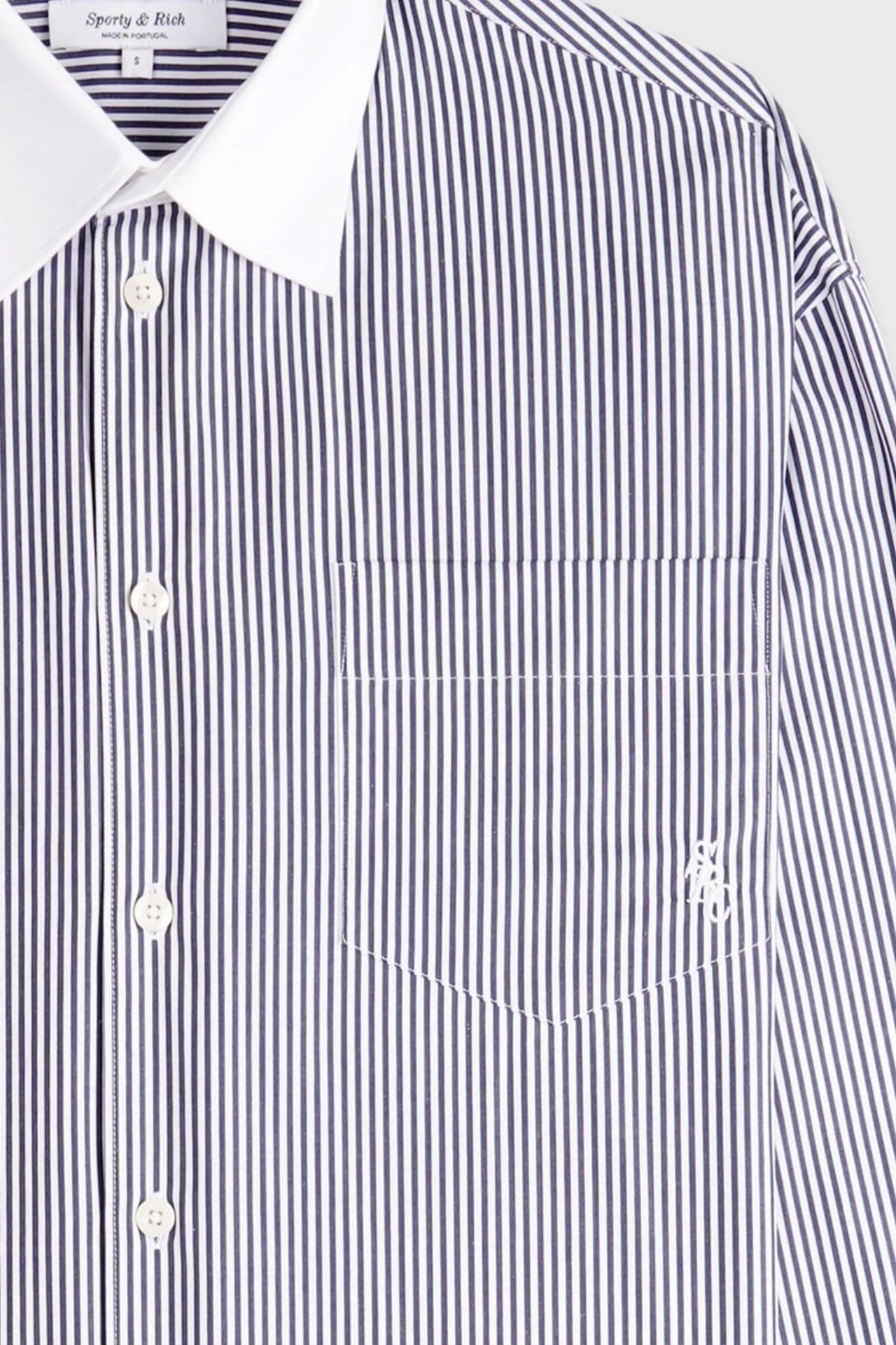 Sporty & Rich SRC Oversized Shirt Navy Stripe
