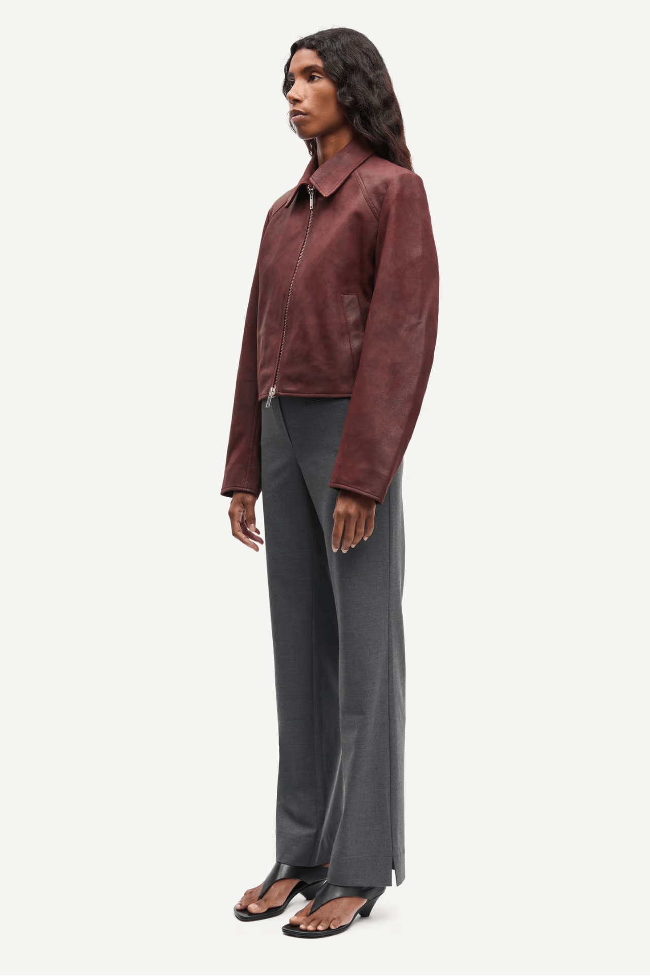 Samsøe Samsøe Sashiva Leather Jacket Fudge