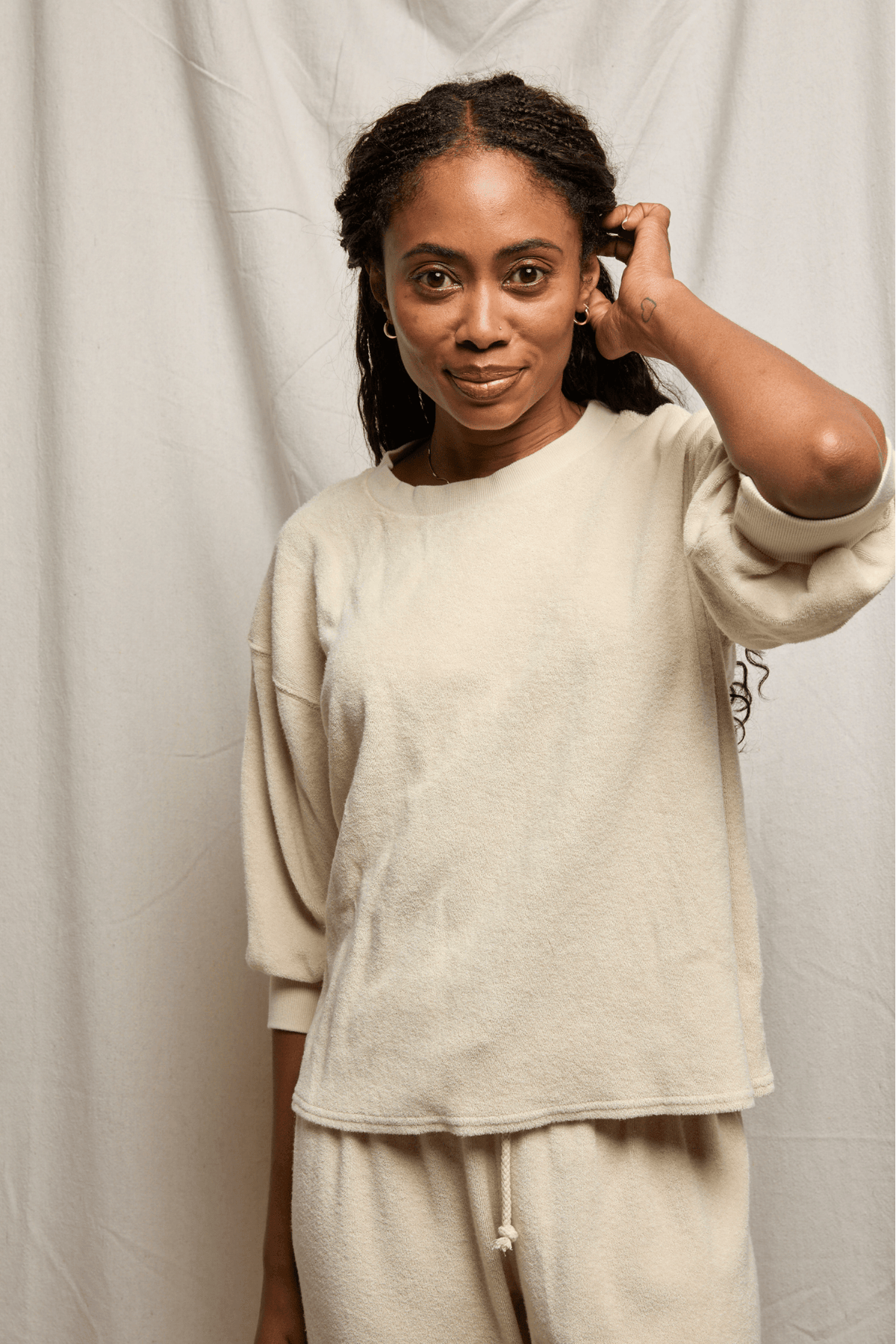 Perfectwhitetee Roxy Bubble Sleeve Sweatshirt Sugar