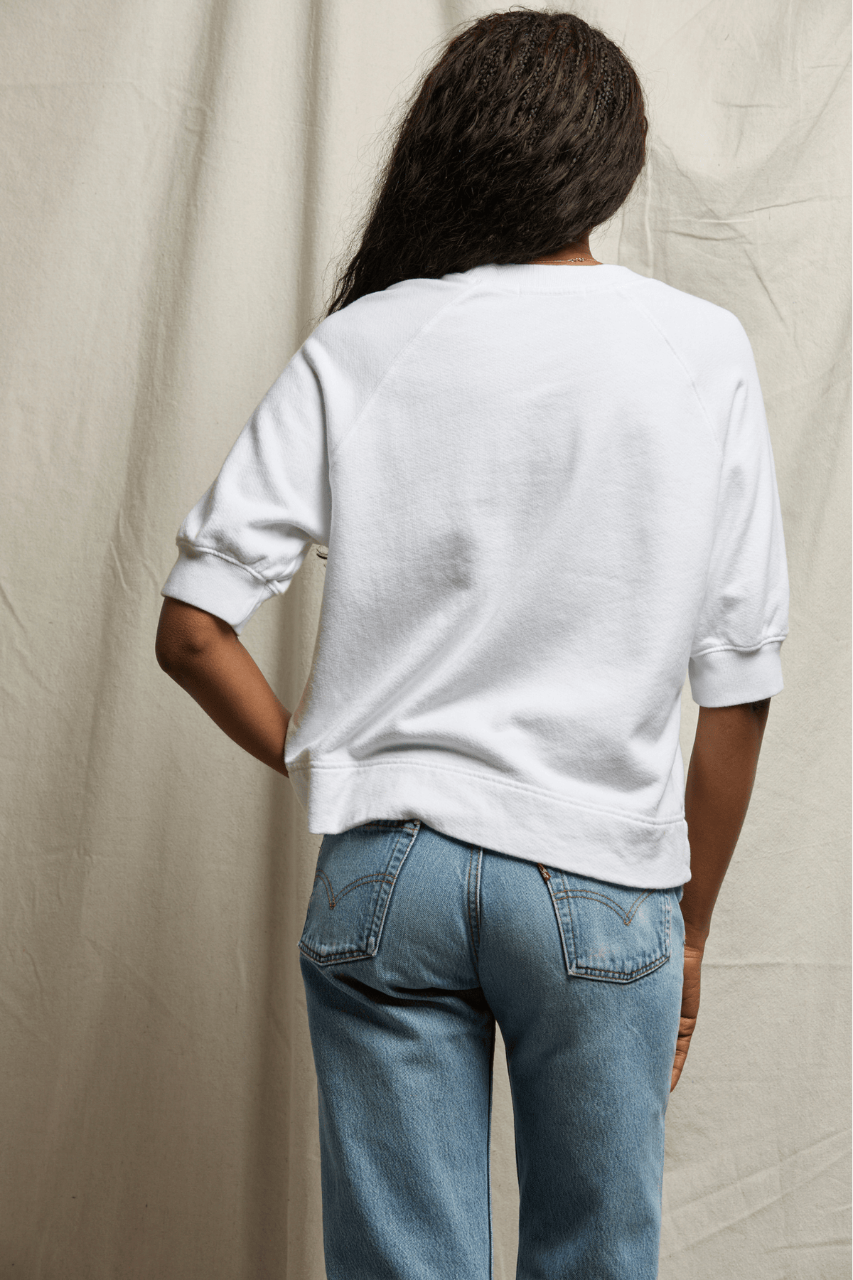 Perfectwhitetee Effie Bubble Sleeve Sweatshirt White