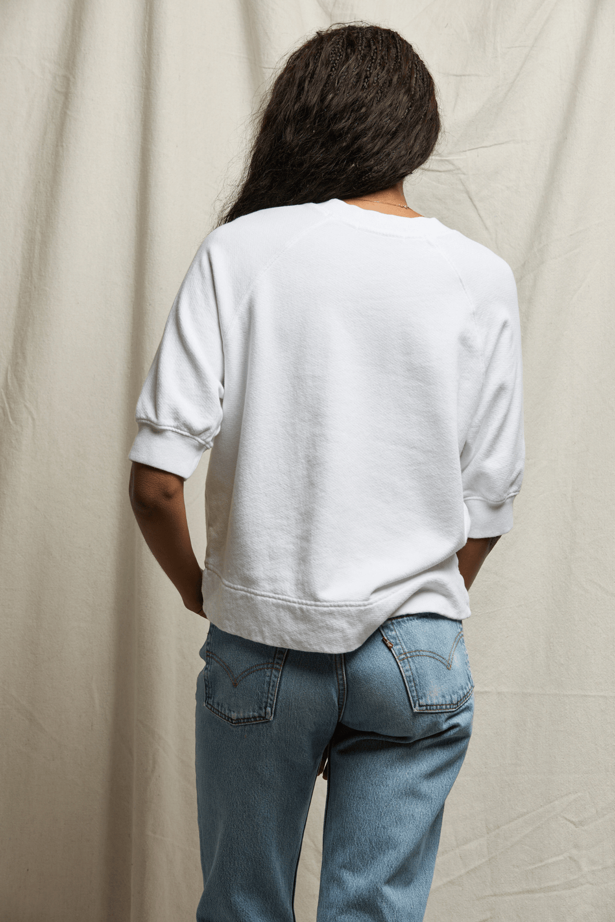 Perfectwhitetee Effie Bubble Sleeve Sweatshirt White