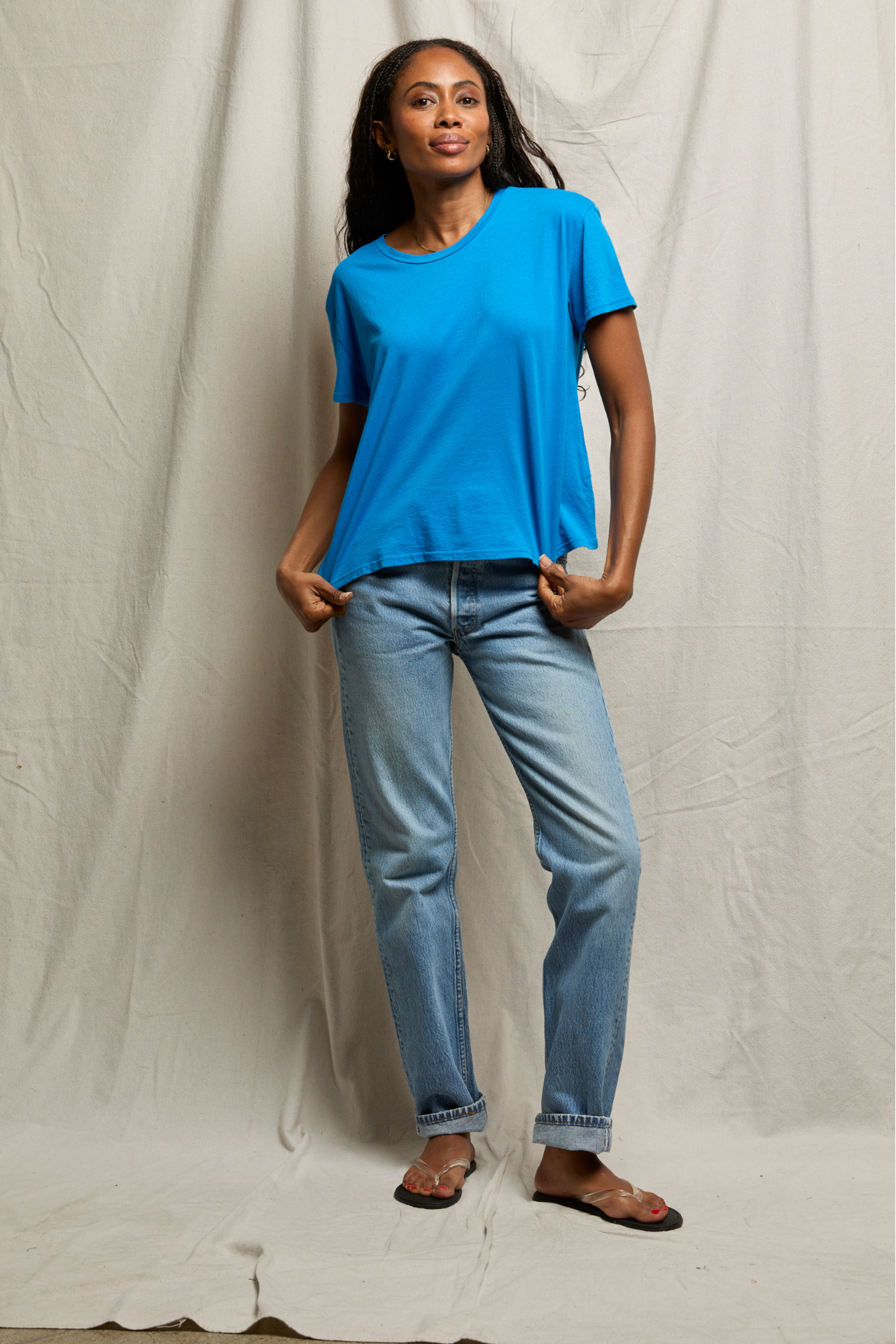 Harley Boxy Crew Tee Cobalt