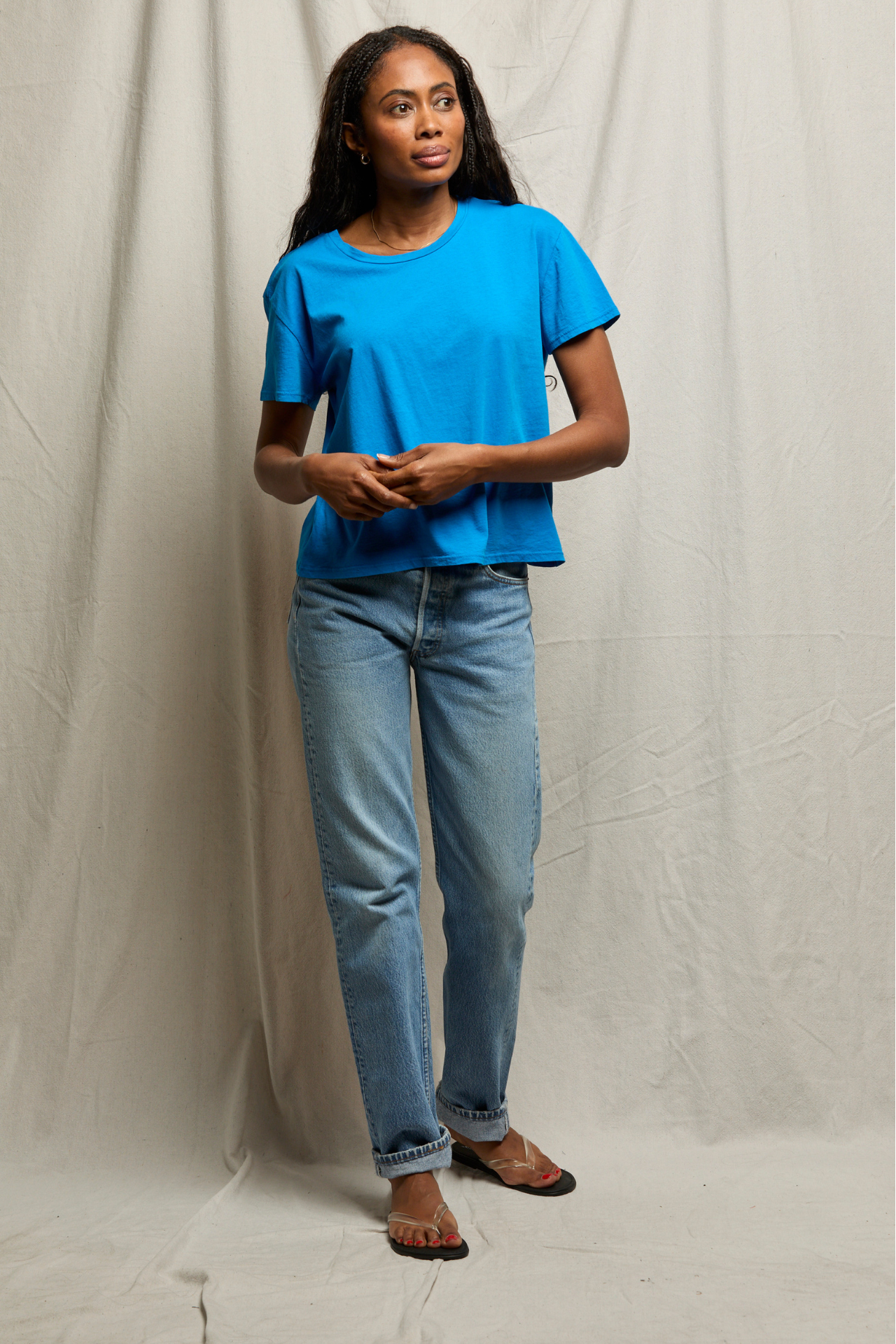 Harley Boxy Crew Tee Cobalt