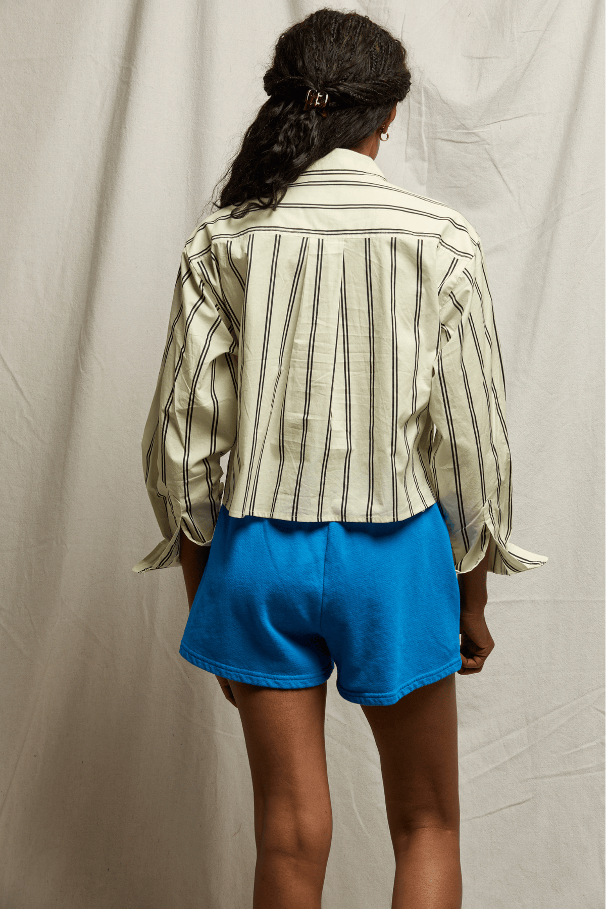 Perfectwhitetee Naomi Cotton Shirt Navy Stripe