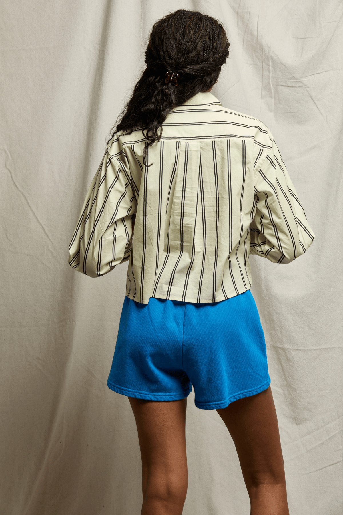 Perfectwhitetee Naomi Cotton Shirt Navy Stripe
