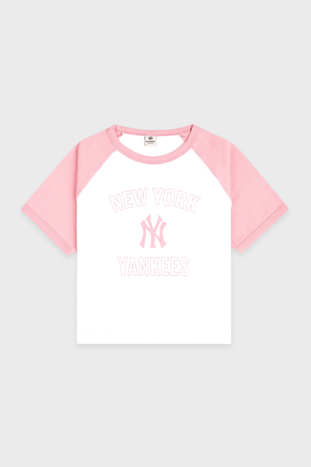 Sporty & Rich Yankees Arch Baby Baseball Tee White/Candy