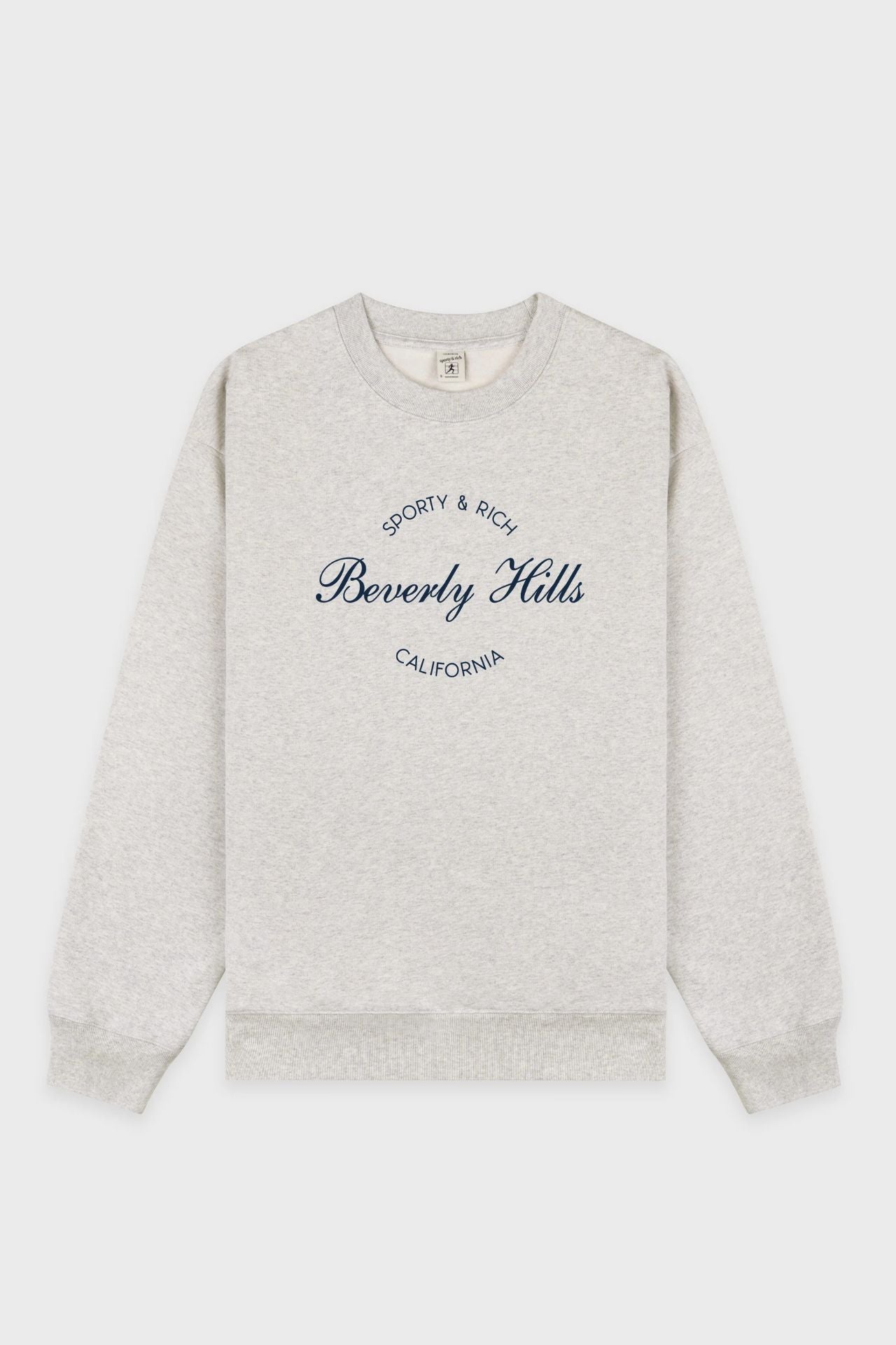 Sporty & Rich Beverly Script Crewneck Heather Grey