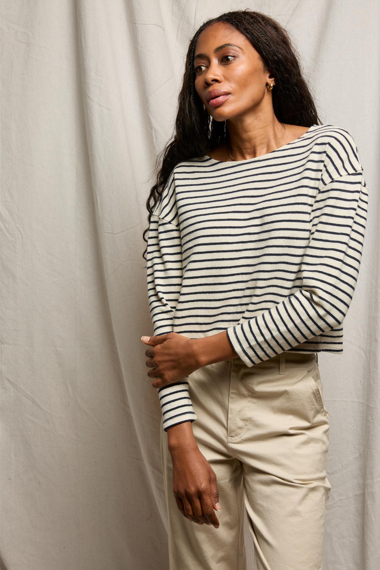 Taylor Brushed Rugby Navy Mini Stripe