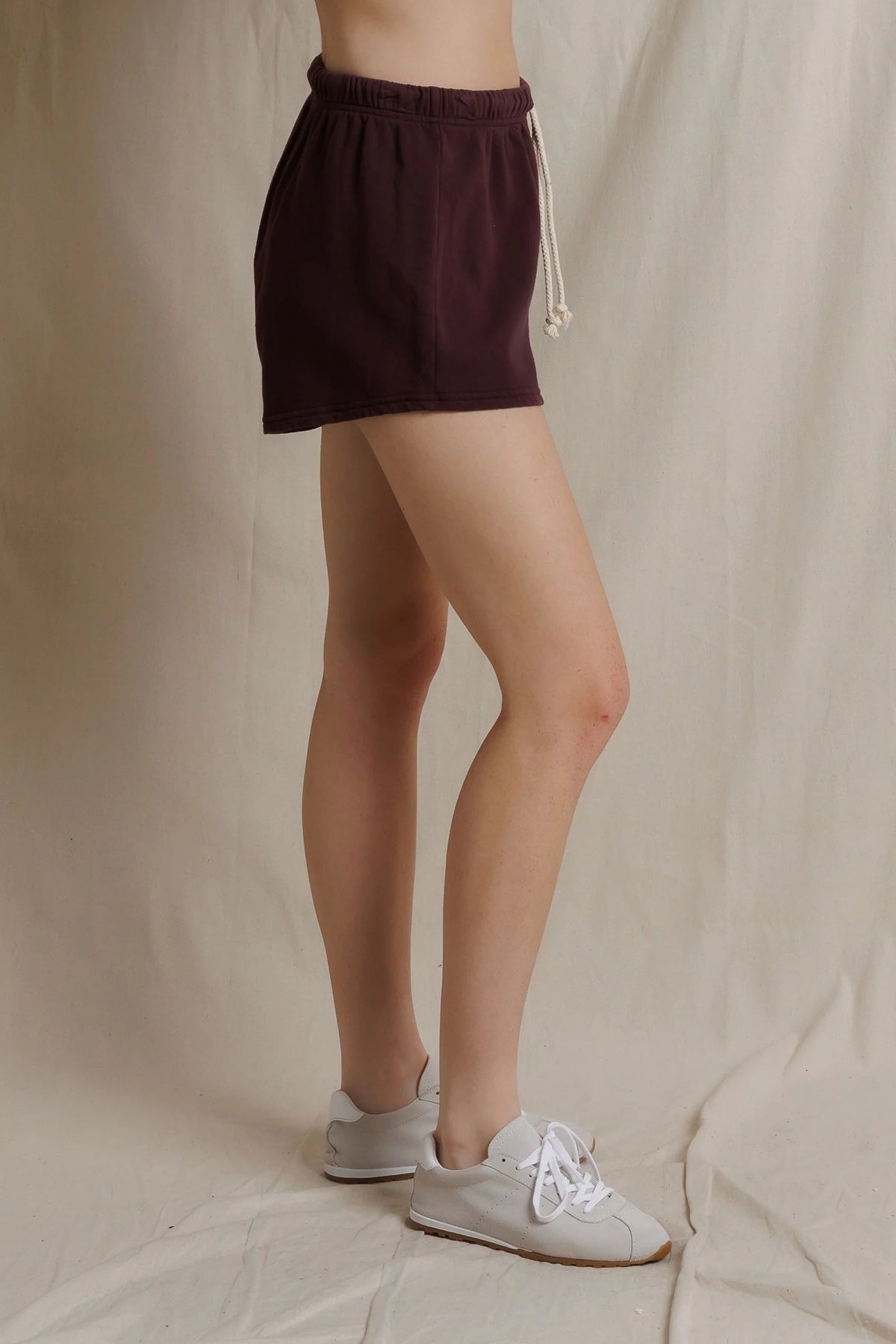 Perfect White Tee Layla French Terry Sweat Shorts Cherry Lacquer