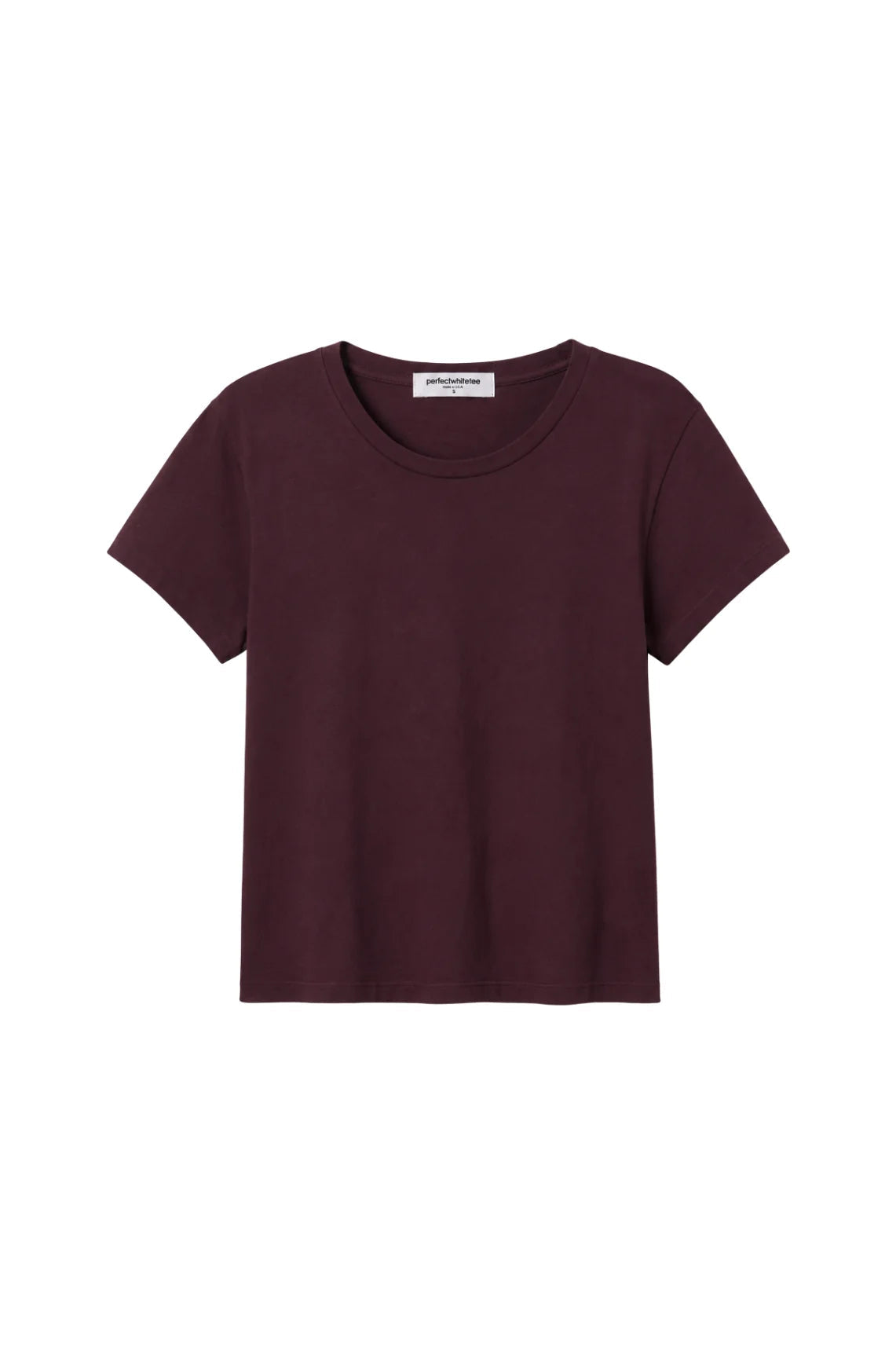 Perfect White Tee Lisa Recycle Cotton Slim Crew Tee Cherry Lacquer