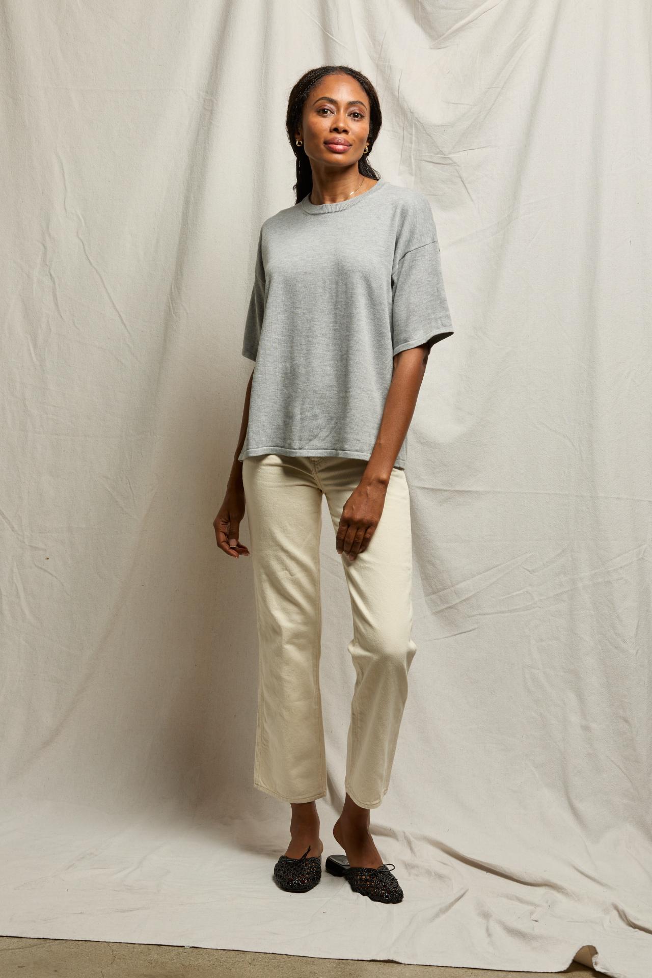 Yvonne Crewneck Tee Grey Heather