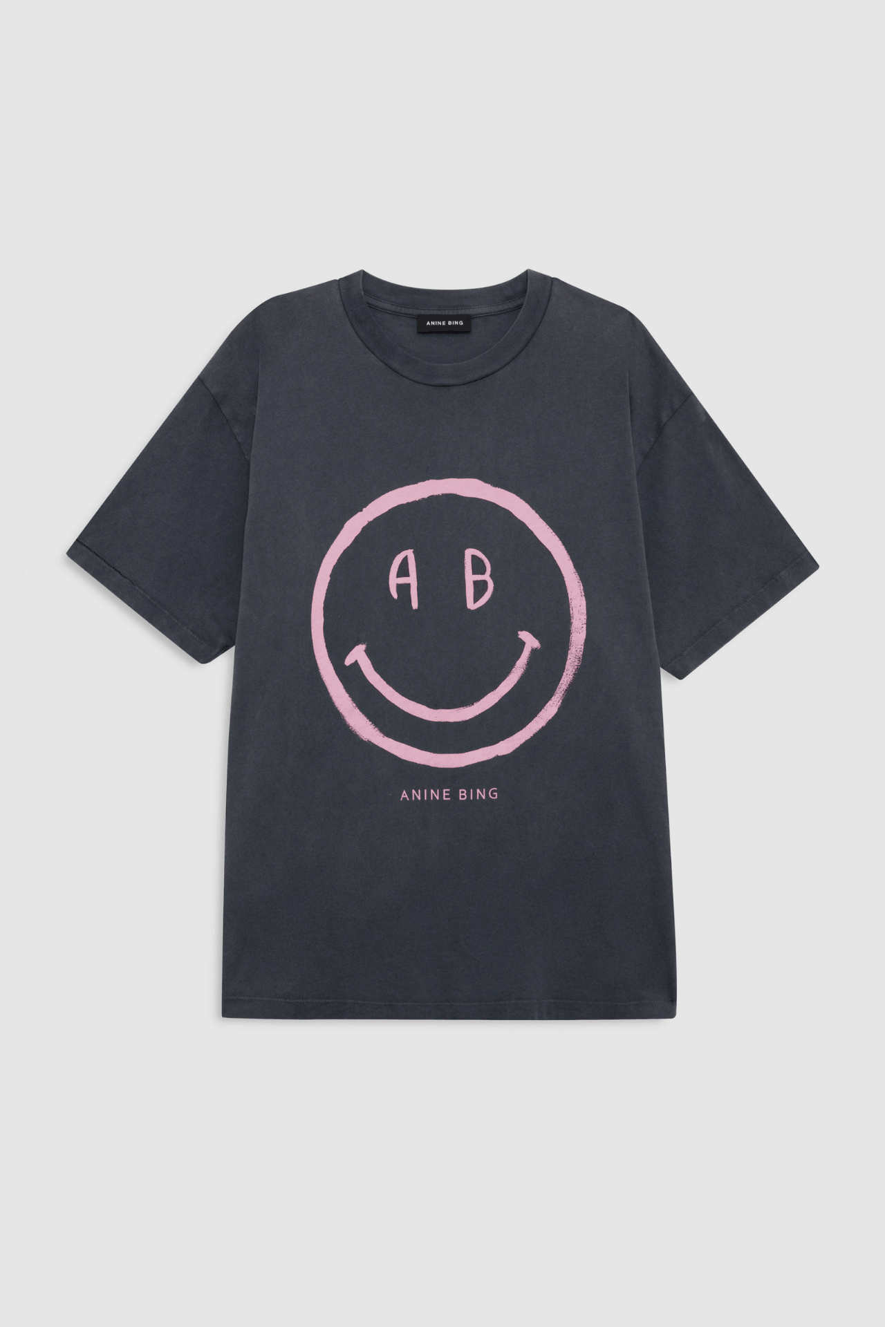 Anine Bing Cade Tee Smiley Washed Grey
