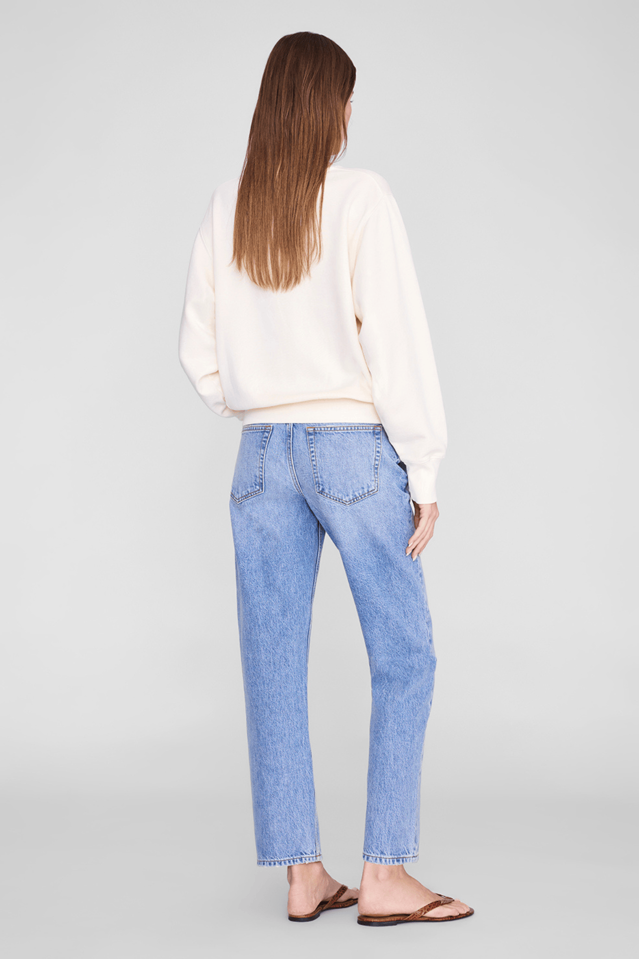 Anine Bing Harry Shrunken Sweatshirt Washed Buttercream