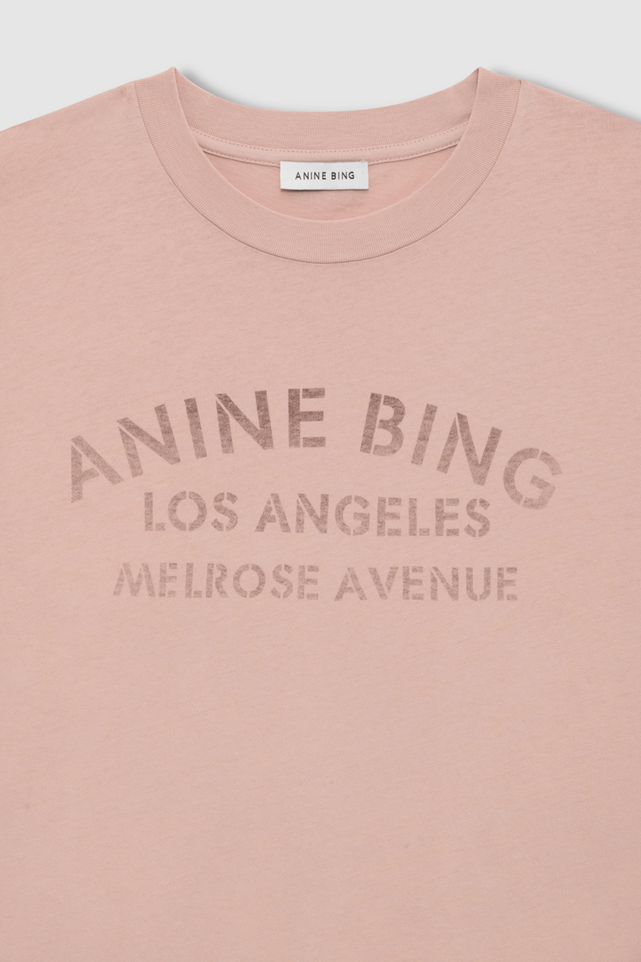 Anine Bing Ivan Long Sleeve Melrose Stencil Washed Blush