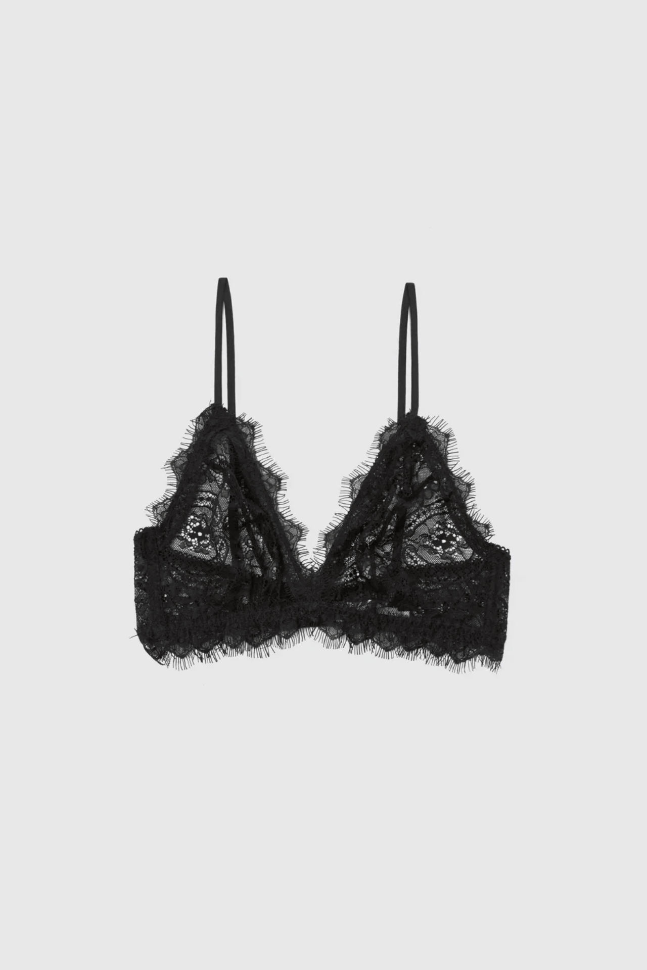 Anine Bing Lace Bra with Trim Black