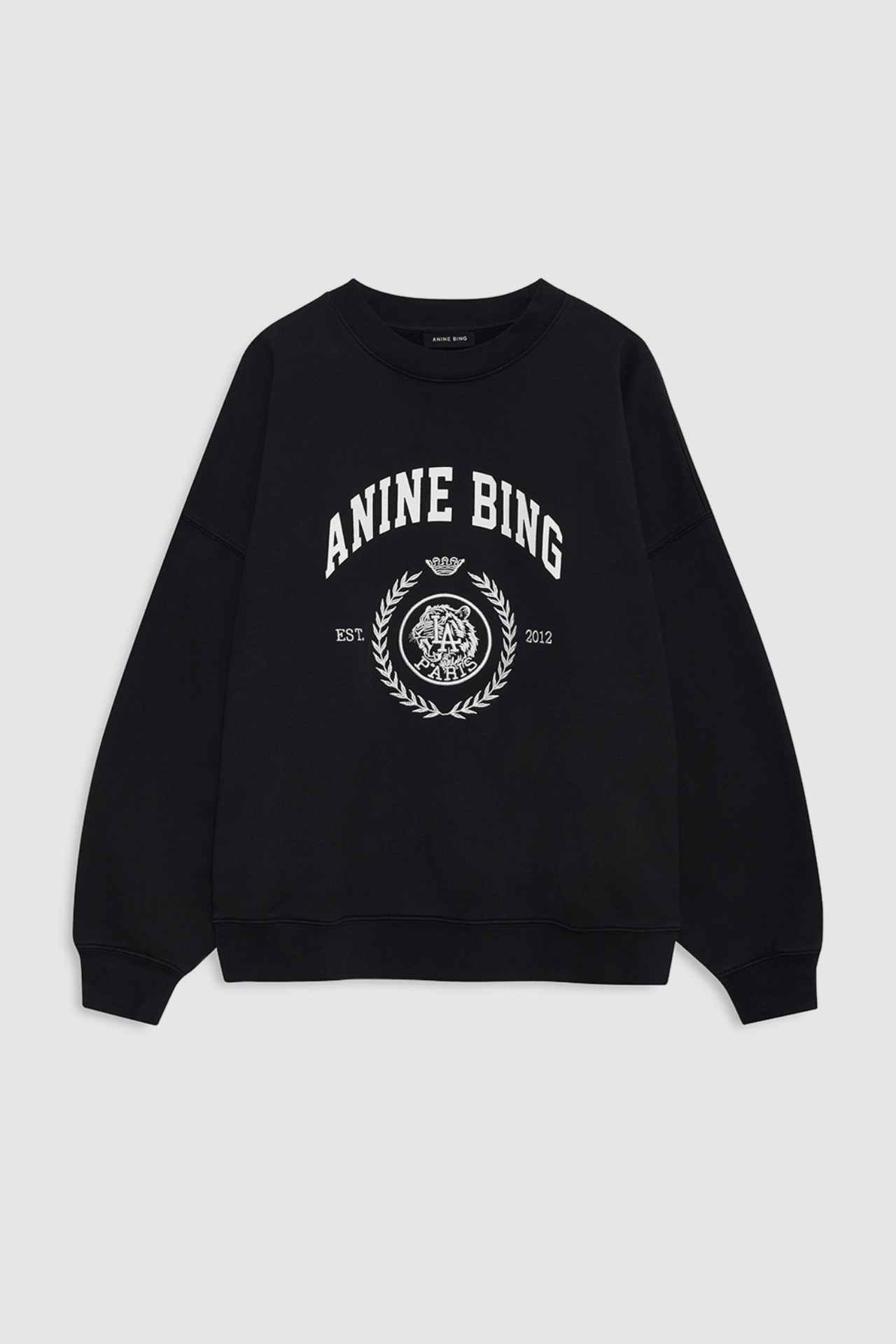 Anine Bing Miles Collegiate Sweatshirt Washed Black