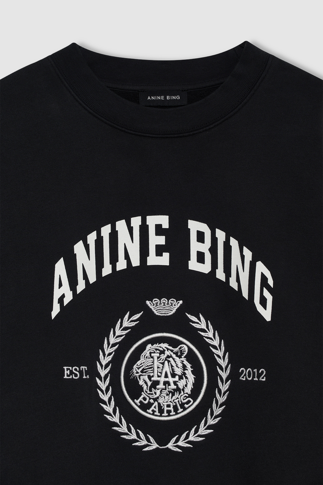 Anine Bing Miles Collegiate Sweatshirt Washed Black