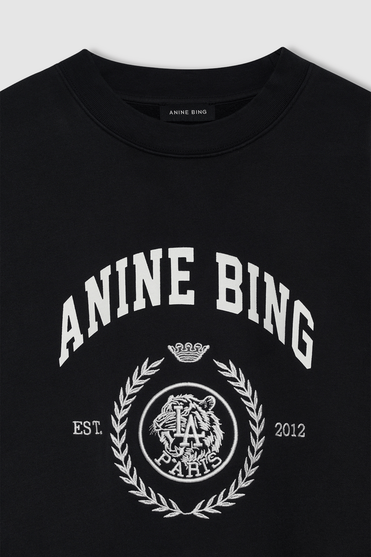 Anine Bing Miles Collegiate Sweatshirt Washed Black