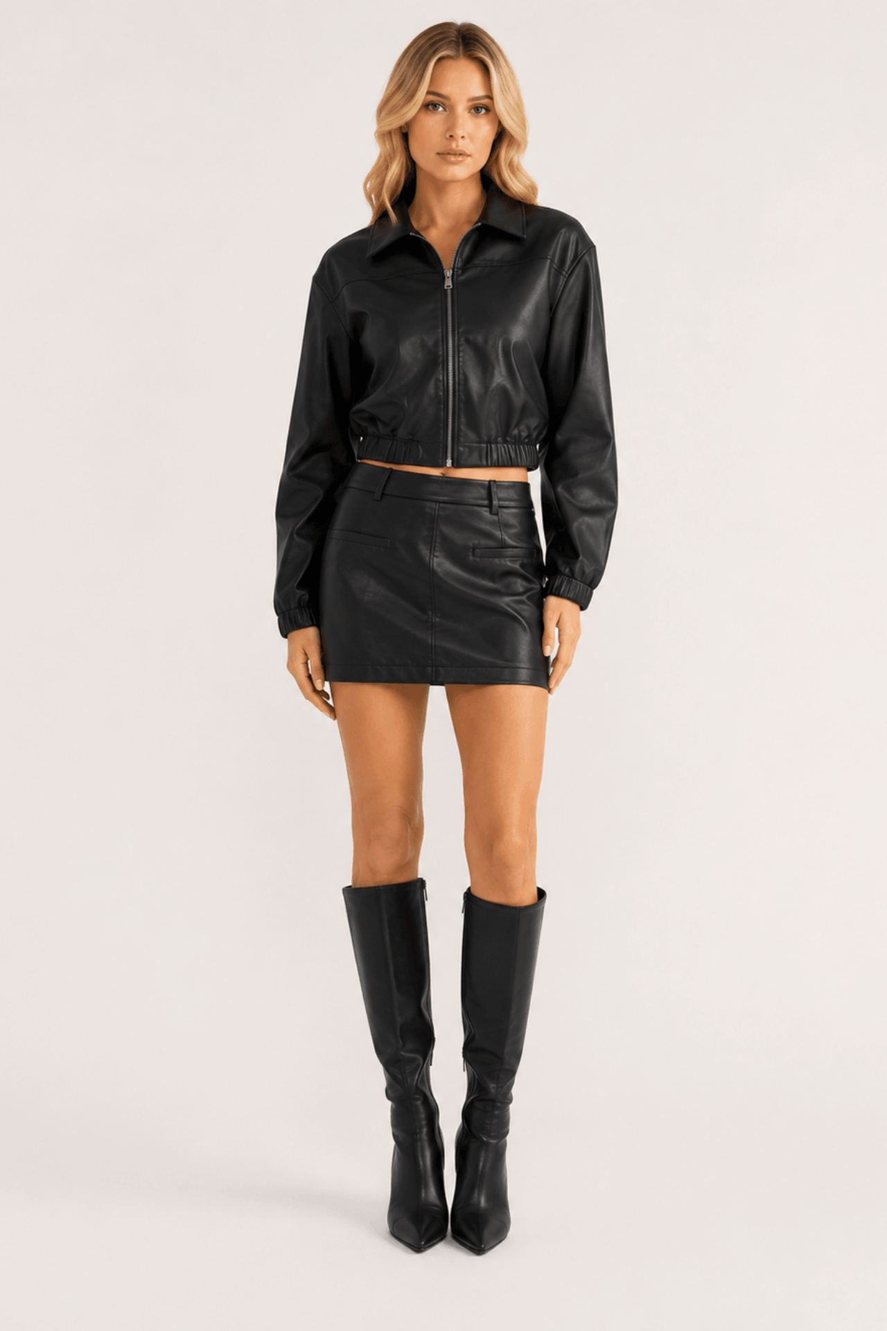 Chosen By Tuchuzy Sophia Vegan Leather Skirt Black