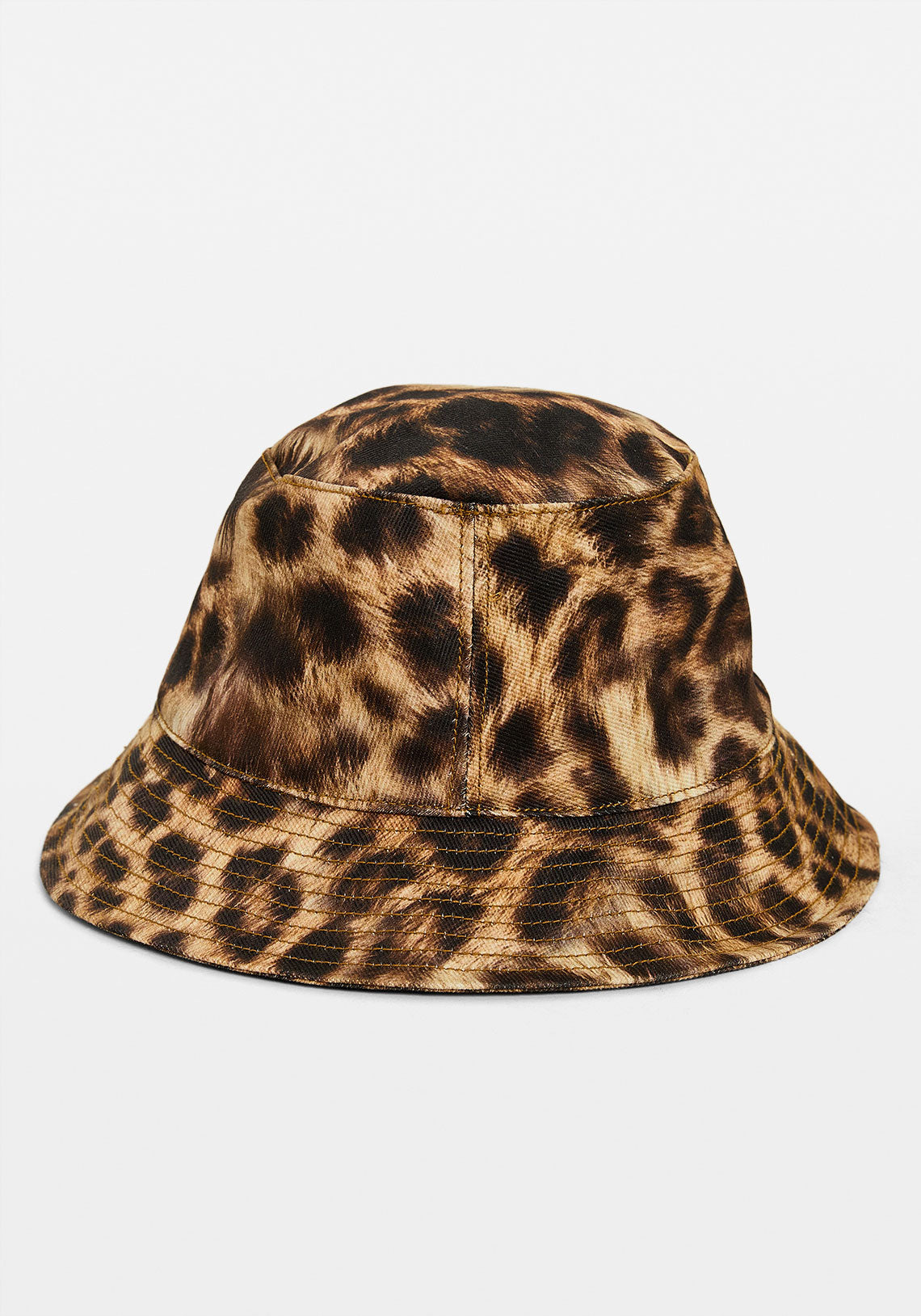 Aisha Denim Bucket Hat Leopard