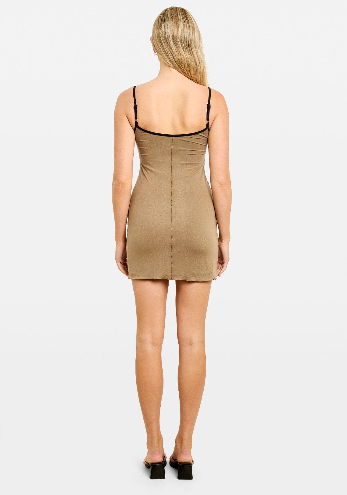Aisha Reversible Mini Dress Black/Stone