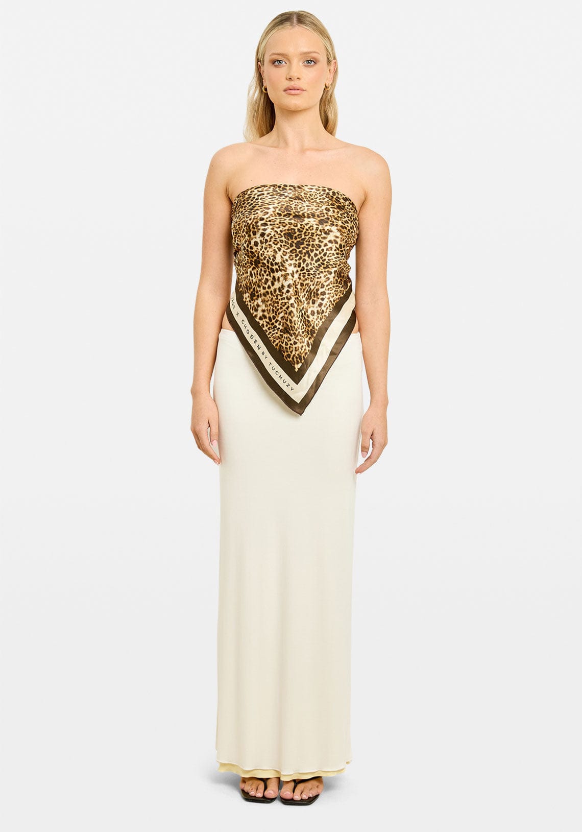 Aisha Silk Scarf Leopard