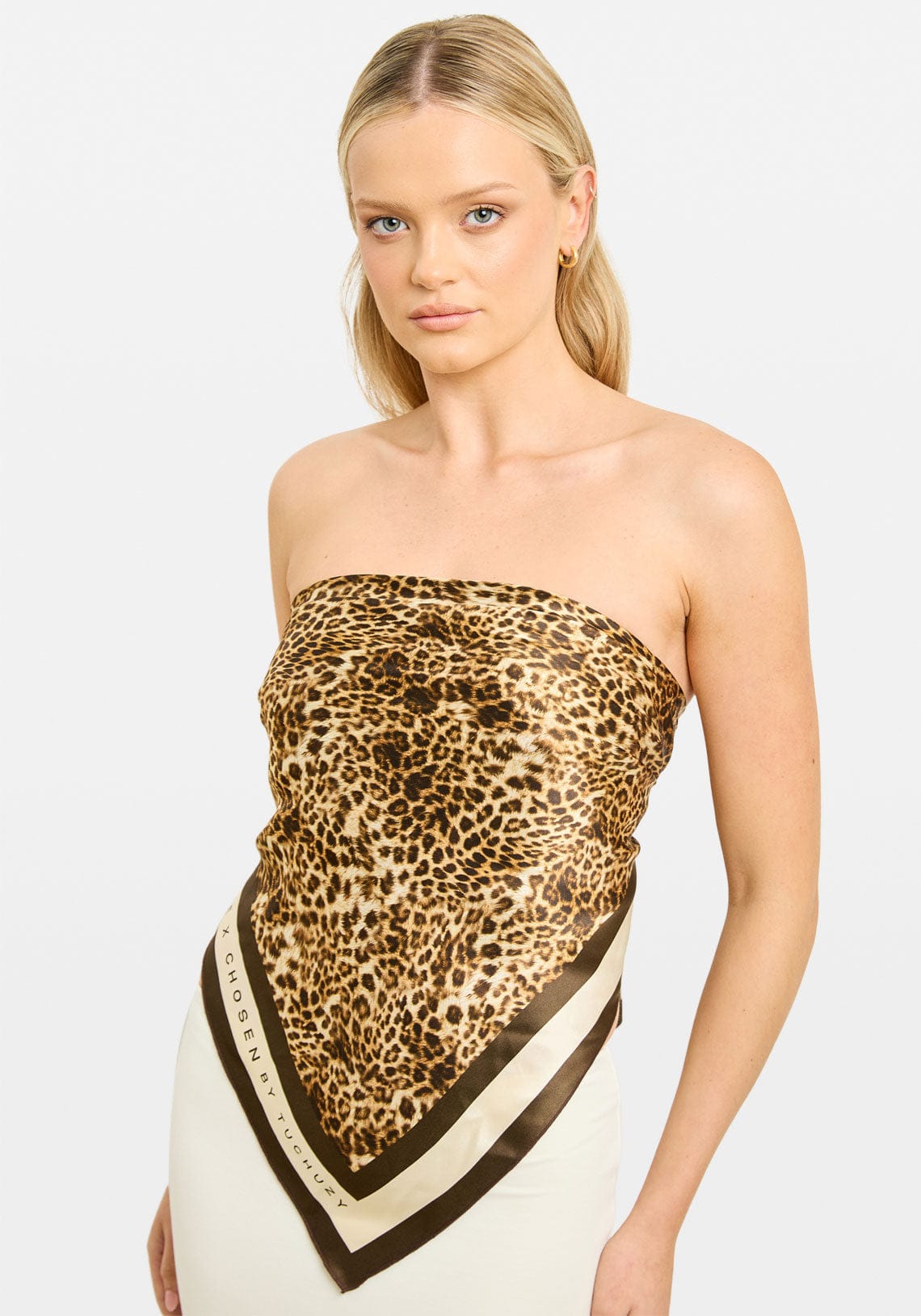 Aisha Silk Scarf Leopard