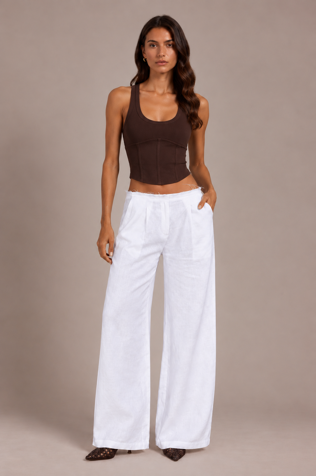 Chosen By Tuchuzy Linen Raw Low Rise Pants