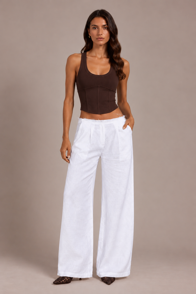 Chosen By Tuchuzy Linen Raw Low Rise Pants