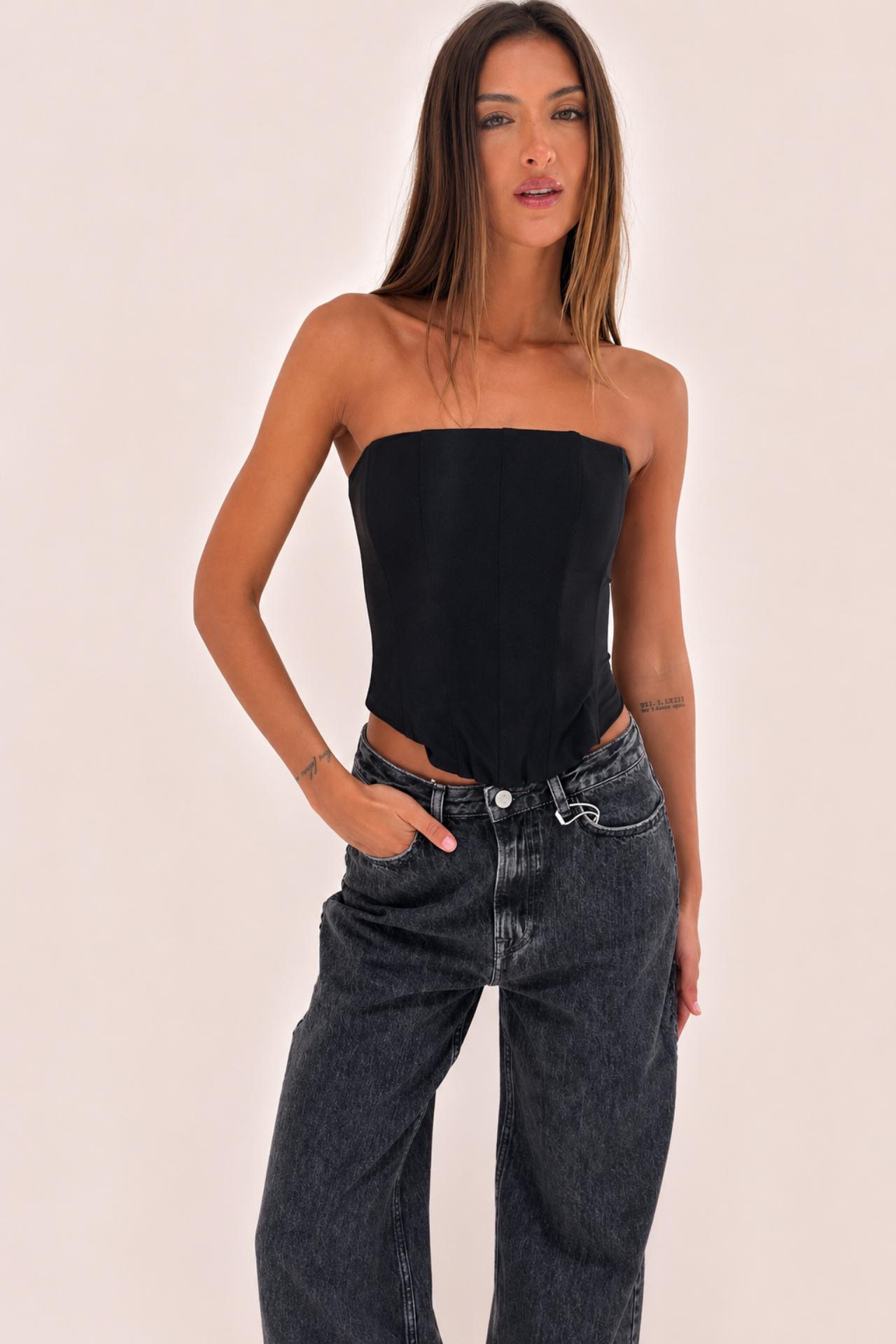 Chosen By Tuchuzy Mesh Corset Bustier Black