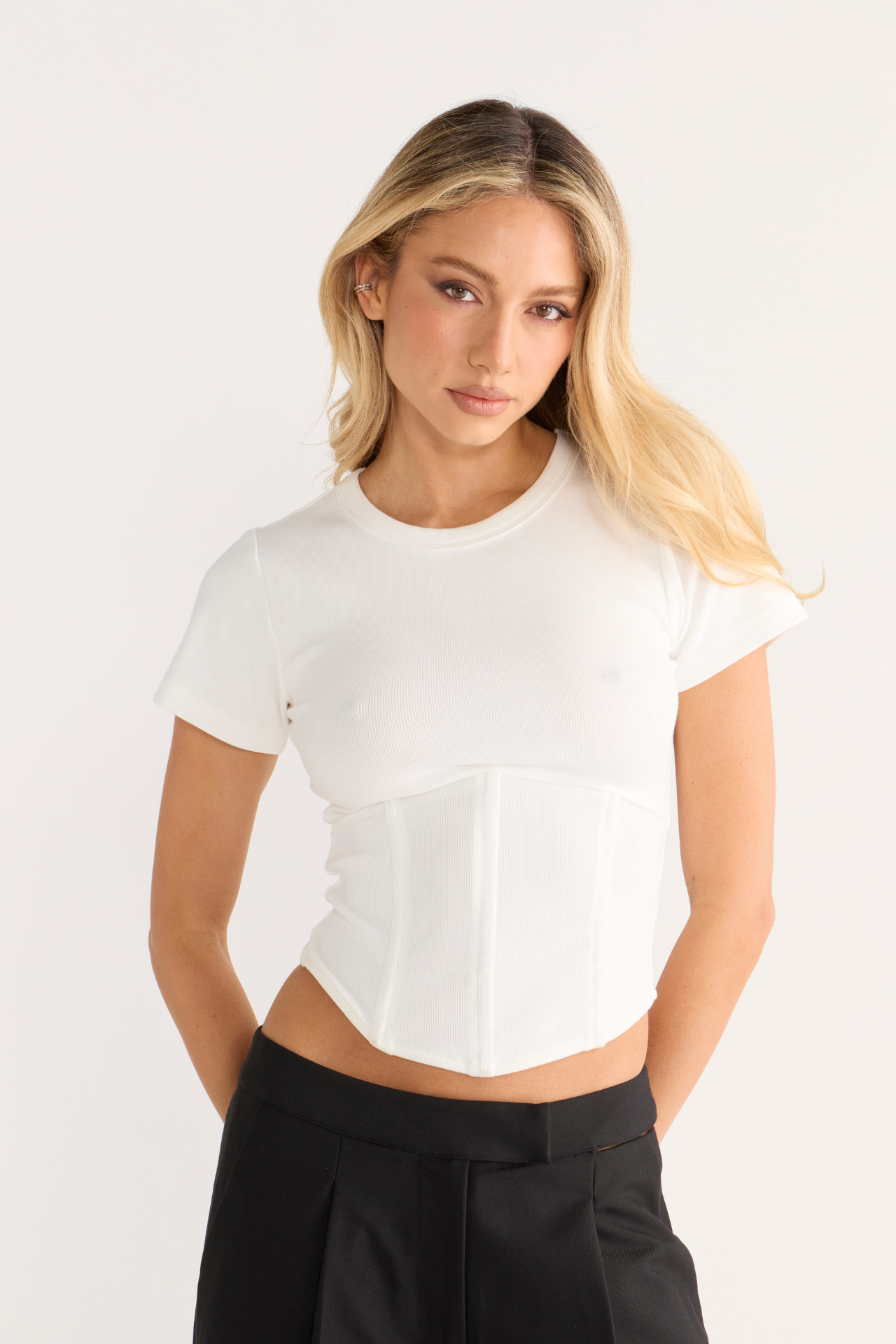 Classic Corset Tee White