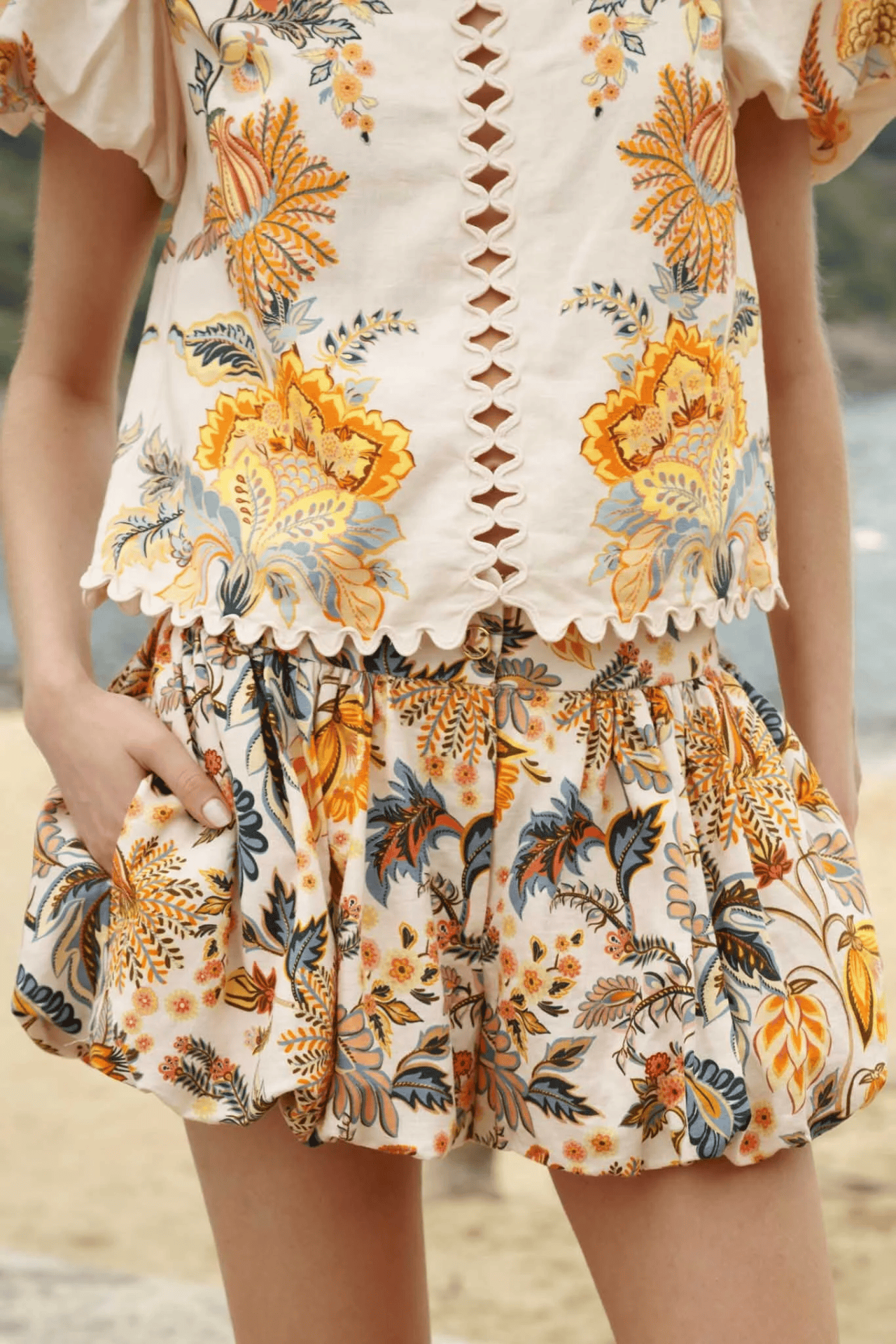 Farm Rio Ligia Shorts Off White