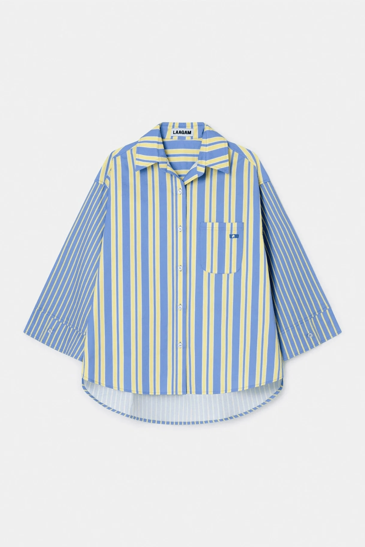 Laagam Caos Blue Poplin Shirt Blue