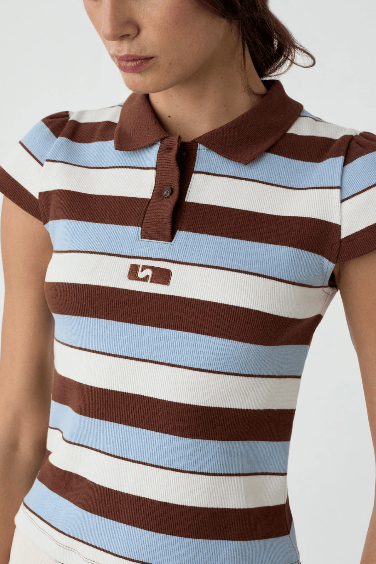 Laagam Erya Blue Striped Polo T-shirt
