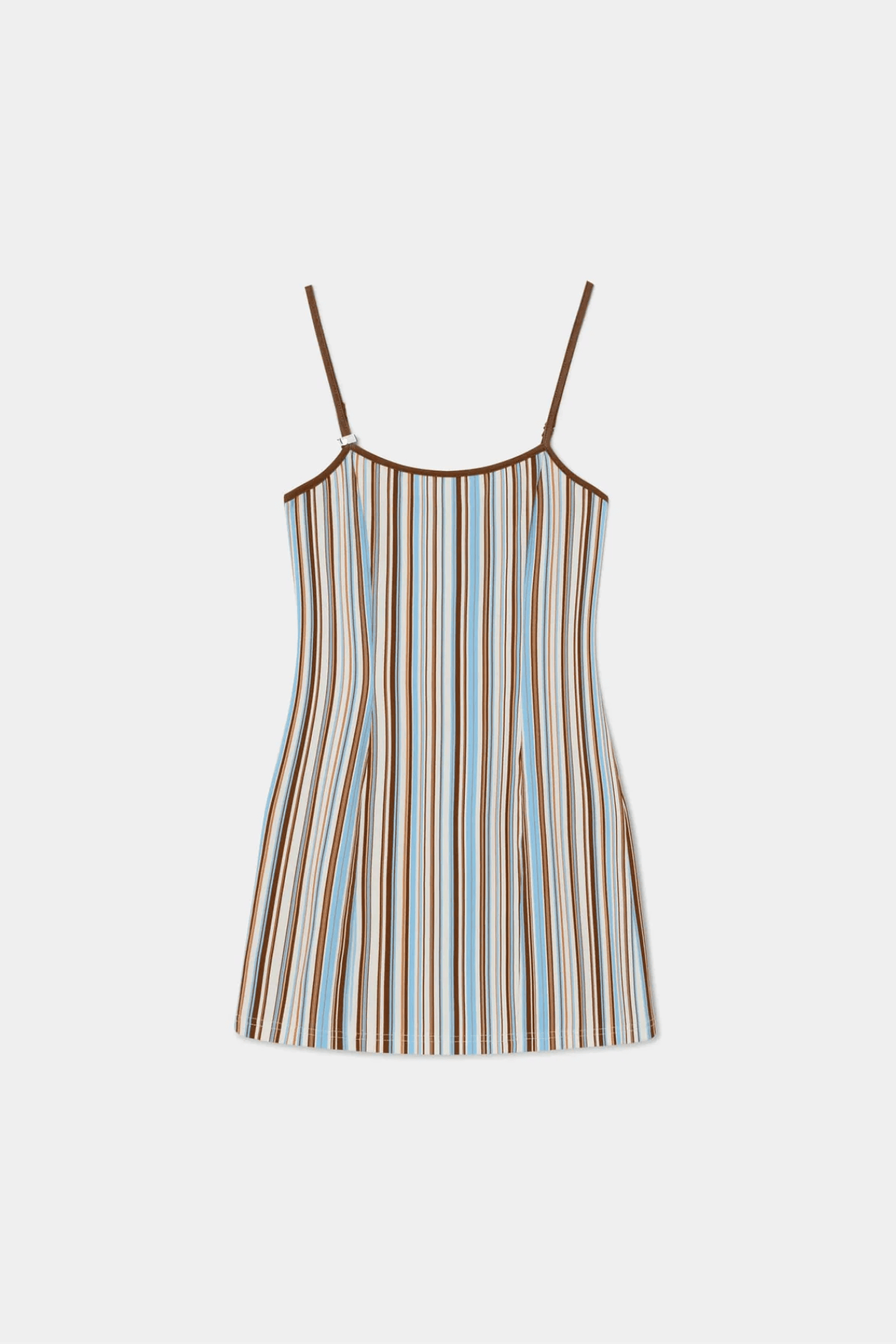 Laagam Mirel Ecru Striped Short Dress Ecru