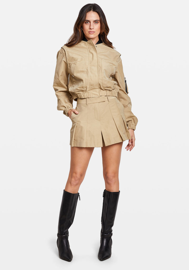 PLEATED SKORT UNIFORM KHAKI Helmut Lang Tuchuzy